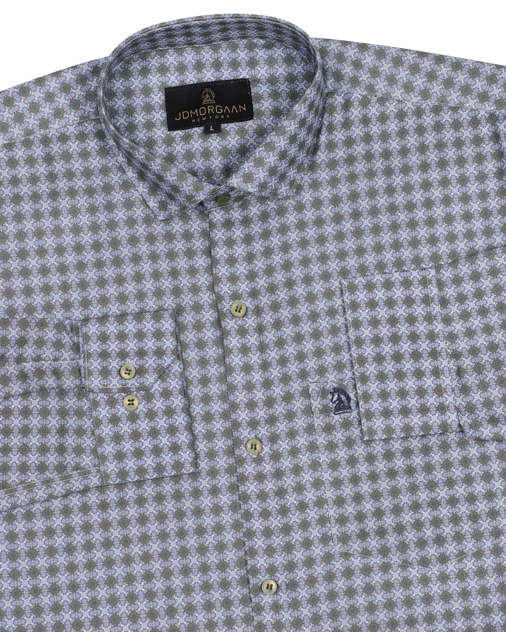 Fancy Print Grey Printed Premium Cotton Shirt
