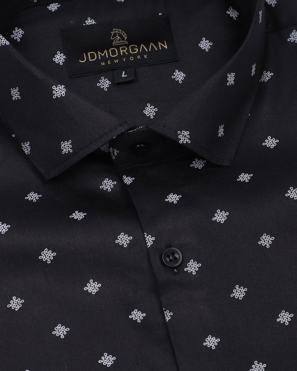 Giza Cotton Black Printed Premium Cotton Shirt