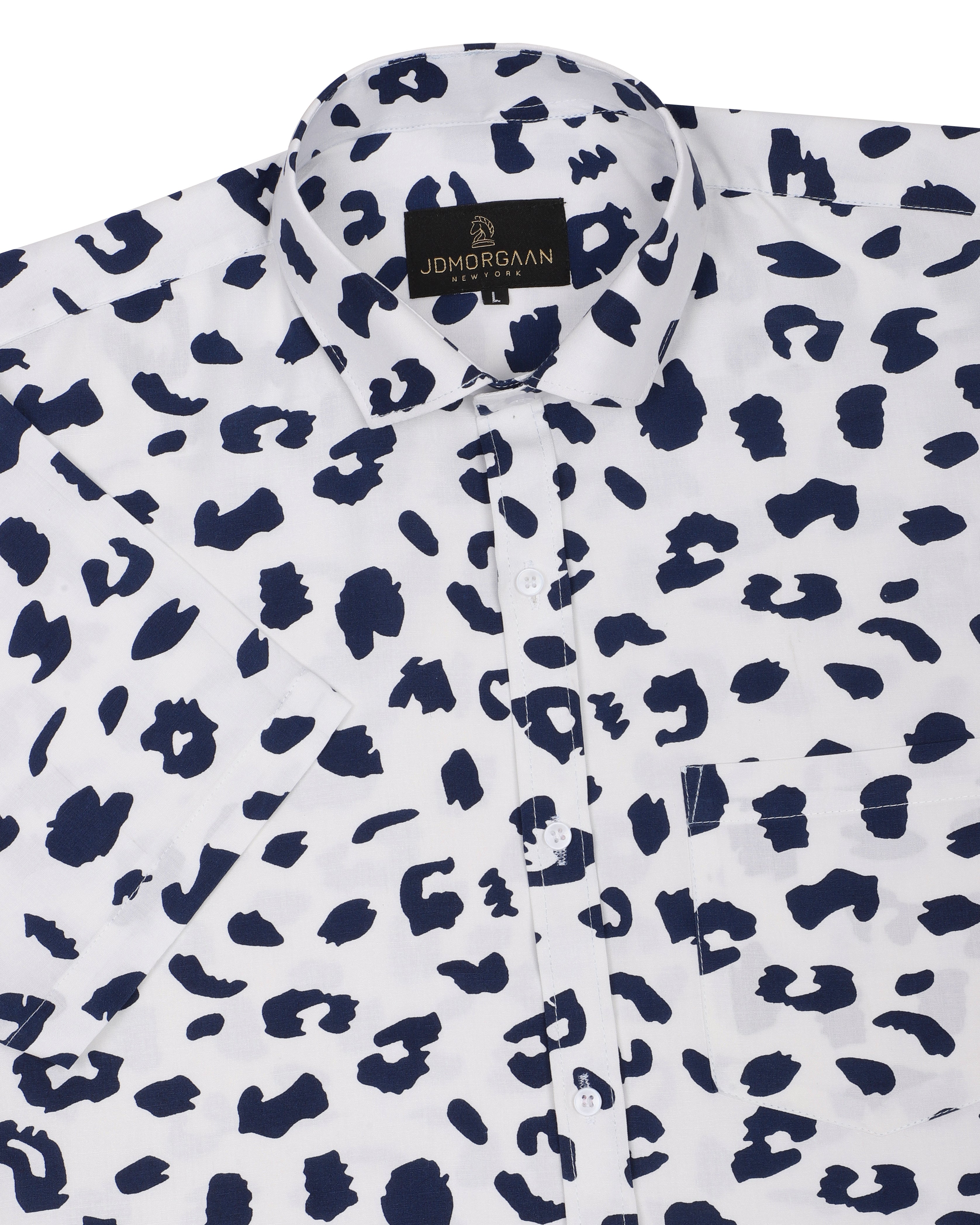 Half Sleeve's Rayon white Black print