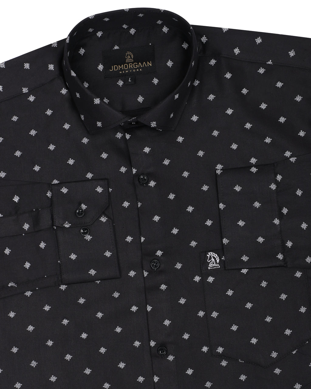 Giza Cotton Black Printed Premium Cotton Shirt