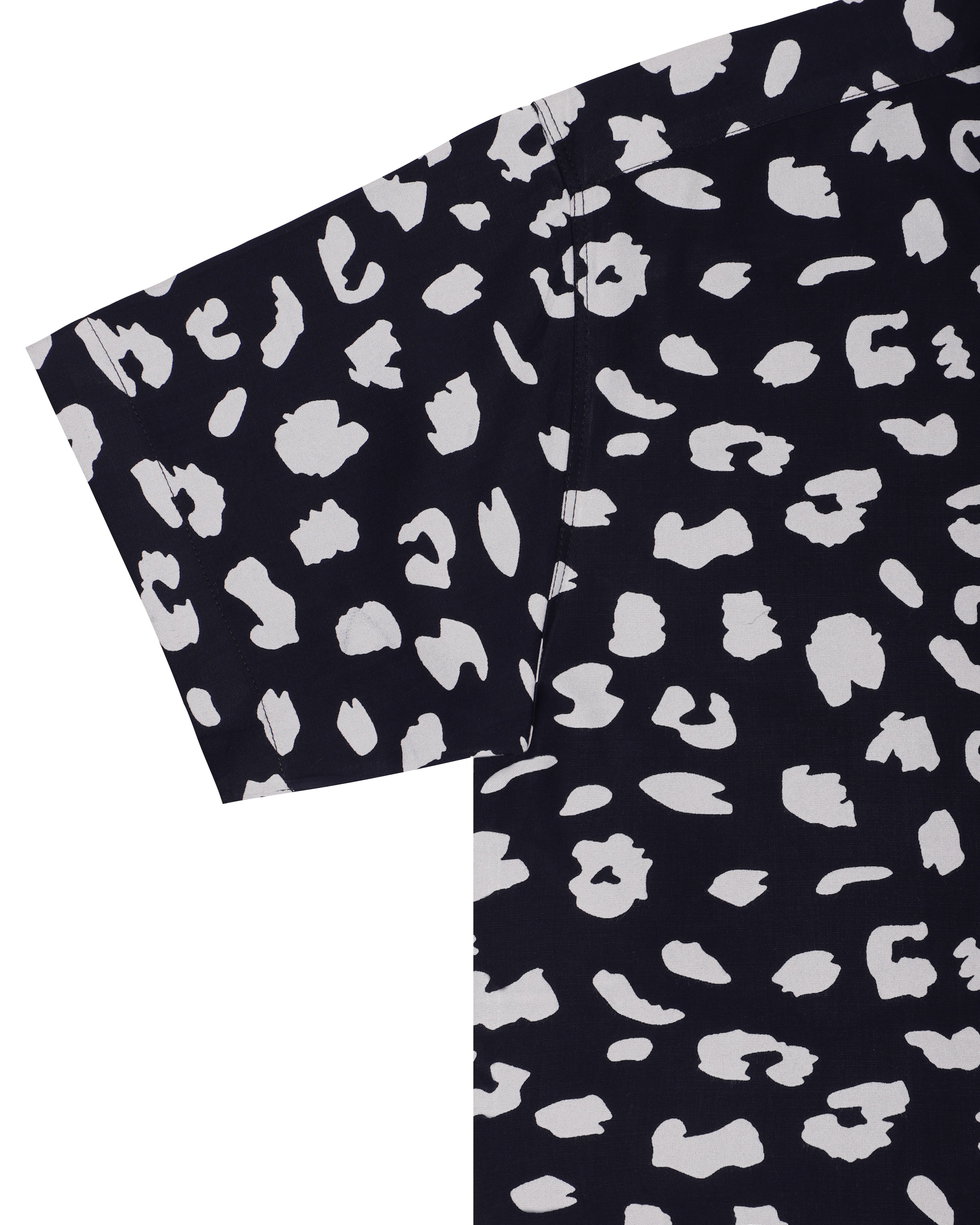 Half Sleeve's Rayon Black white print