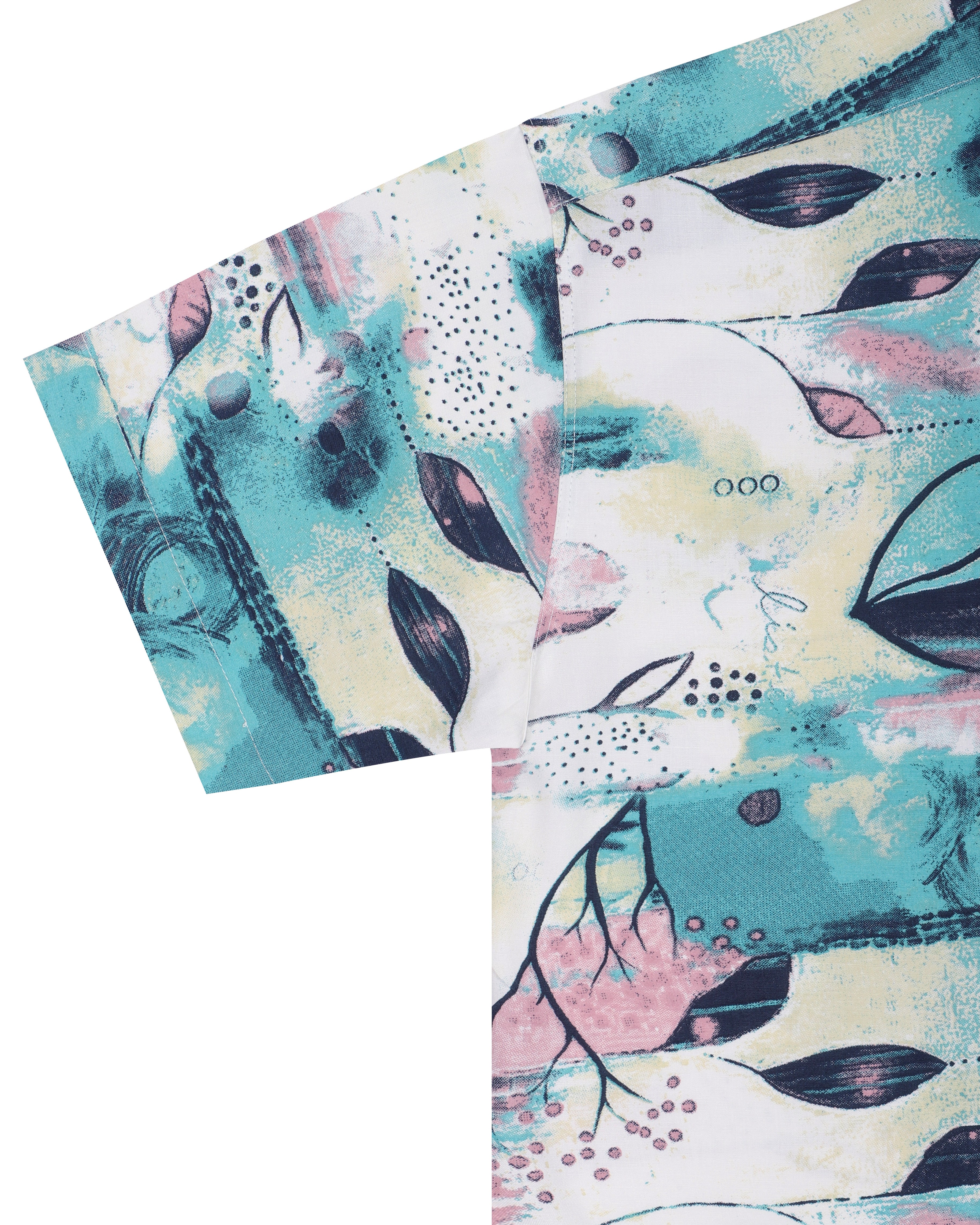 Half Sleeve's Rayon ocean Blue Multicolor print