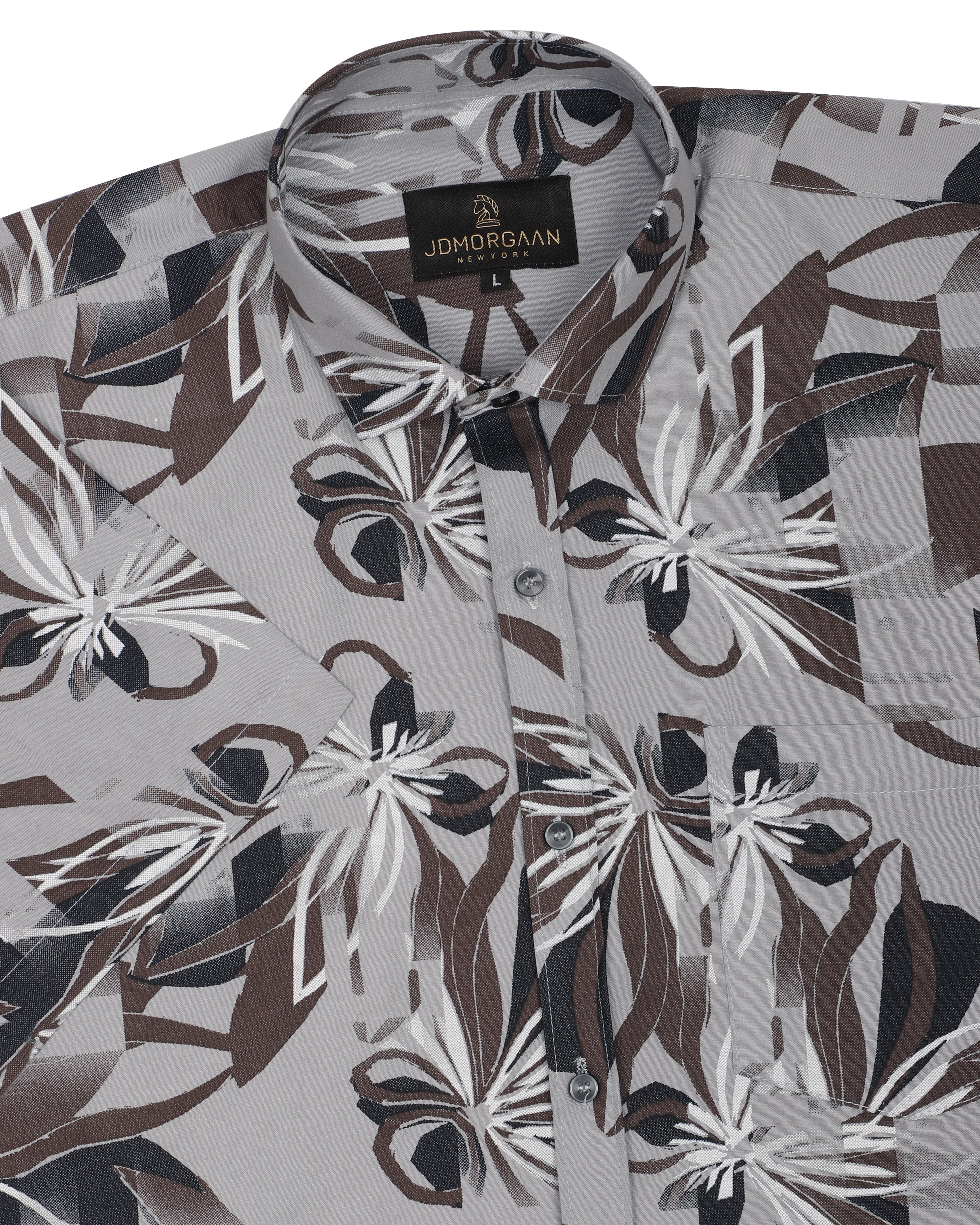 Half Sleeve's Rayon Greyish Multicolor Floral print