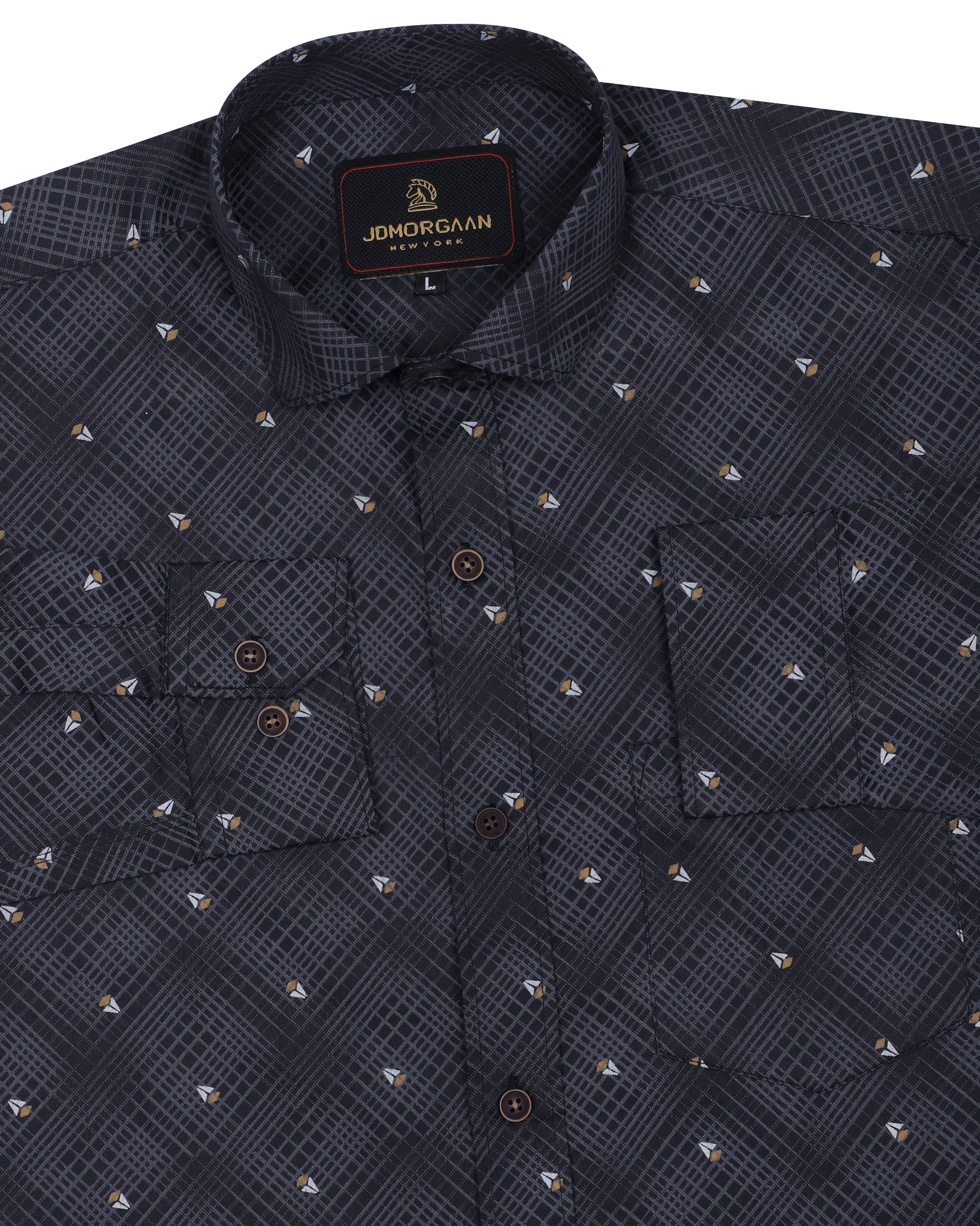 Black Print Premium Cotton Shirt