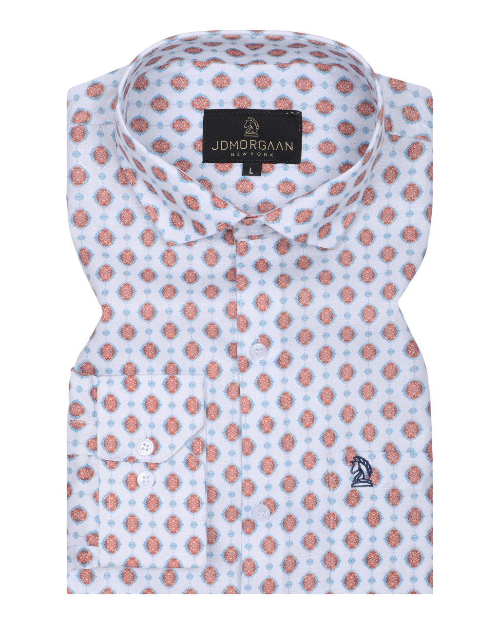 Fancy Digital white Print Premium Cotton Shirt
