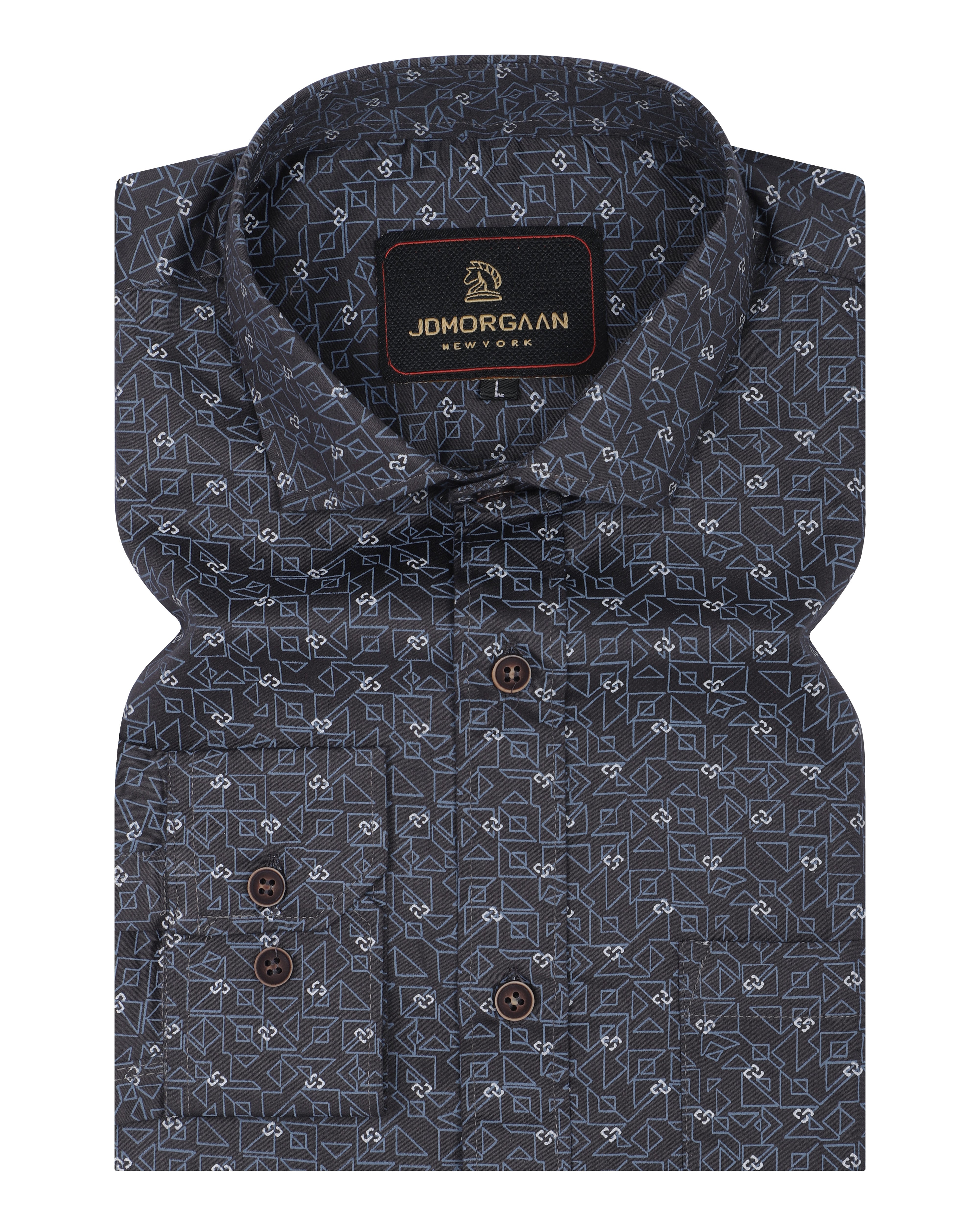 Black Giza Print Premium Cotton Shirt