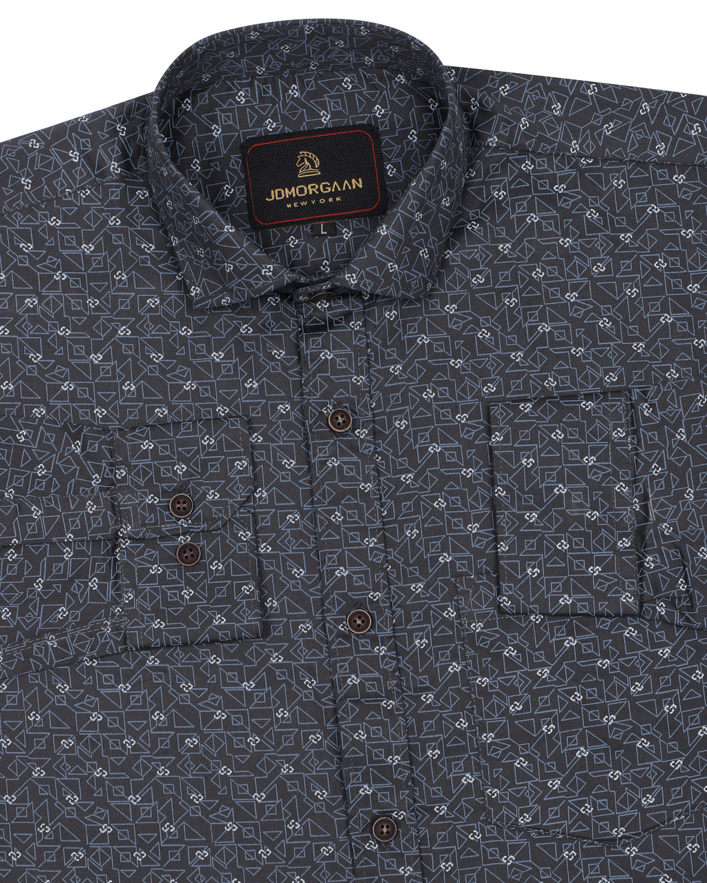 Black Giza Print Premium Cotton Shirt