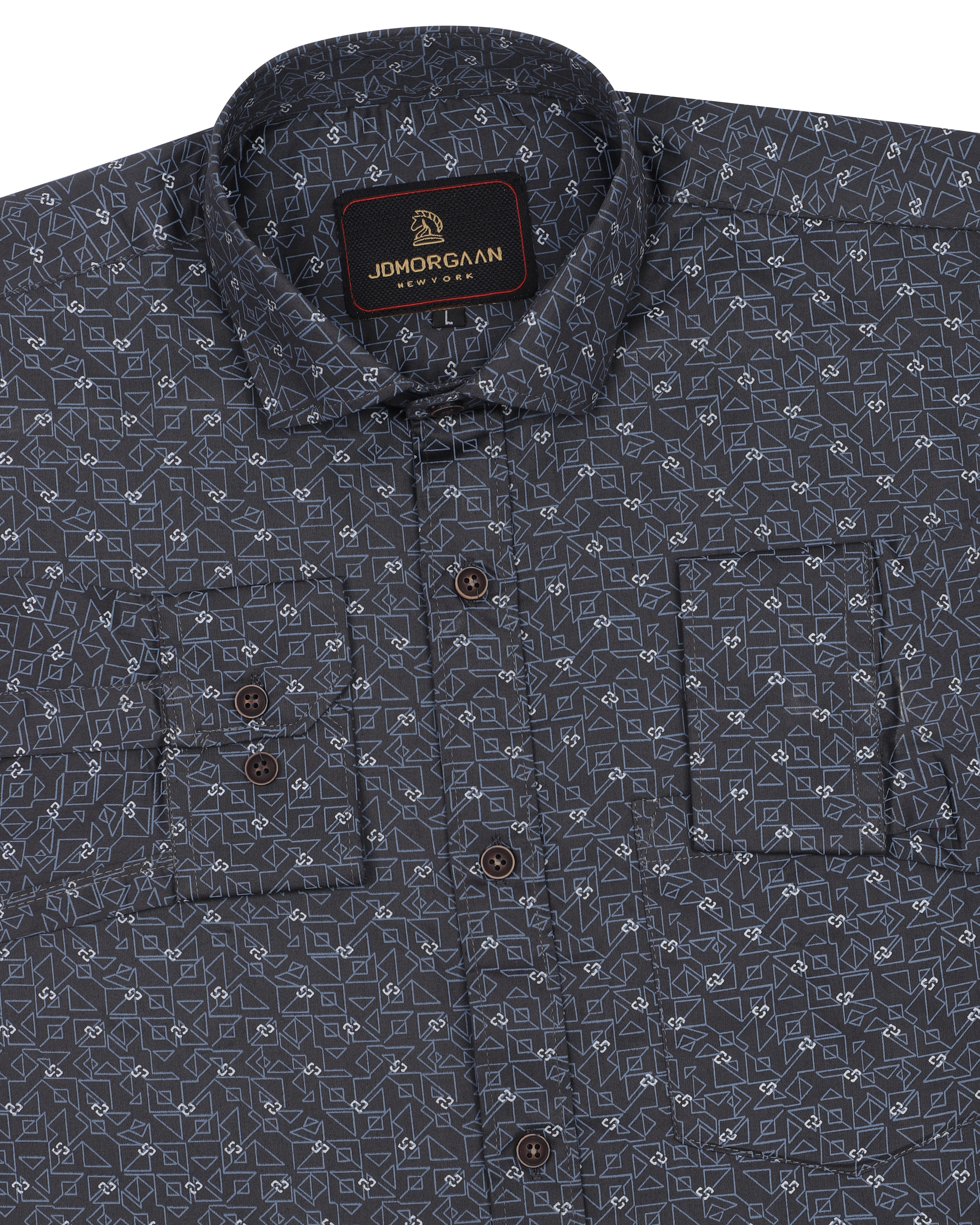 Black Giza Print Premium Cotton Shirt