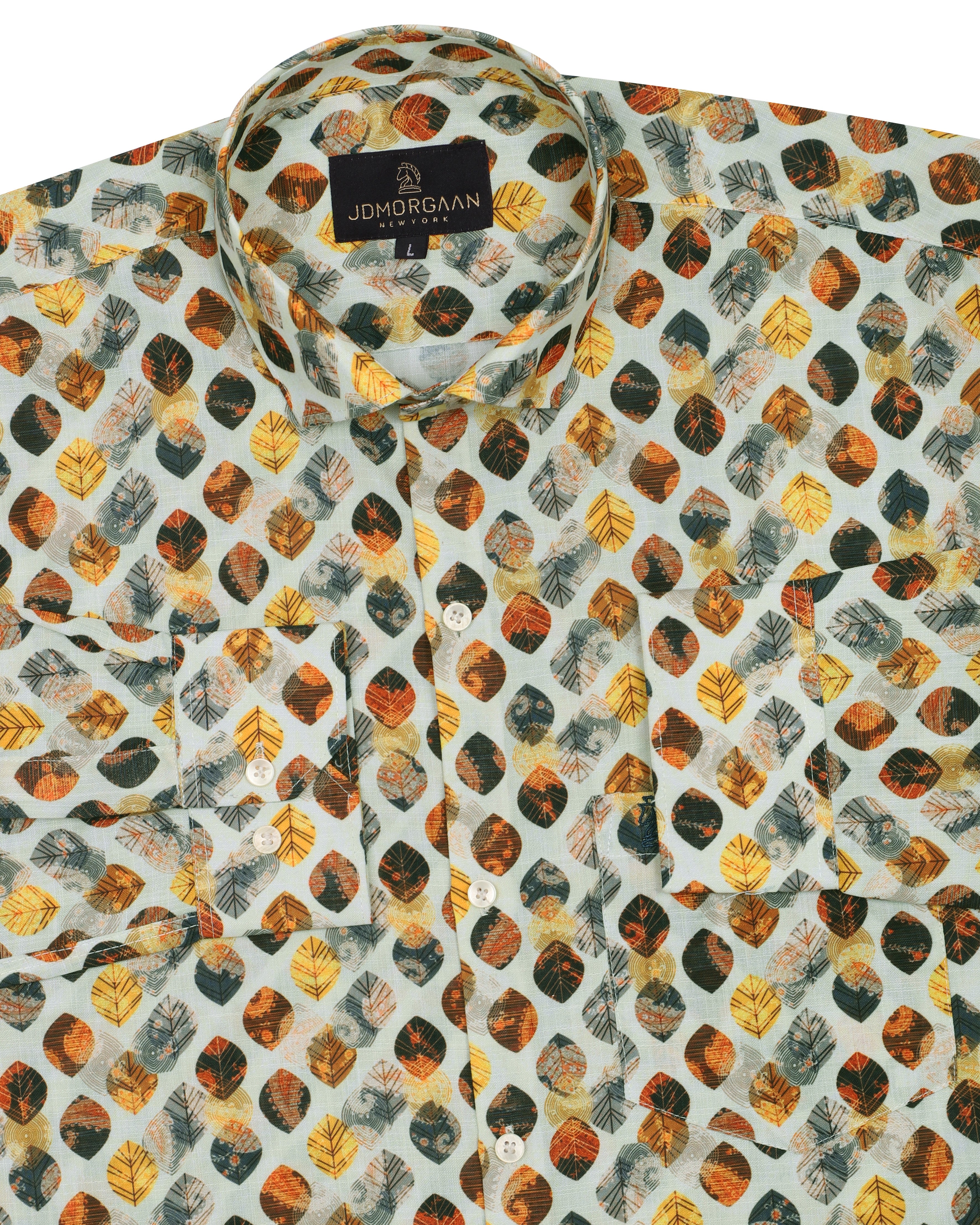 Fancy Digital Yellow Print Premium Cotton Shirt