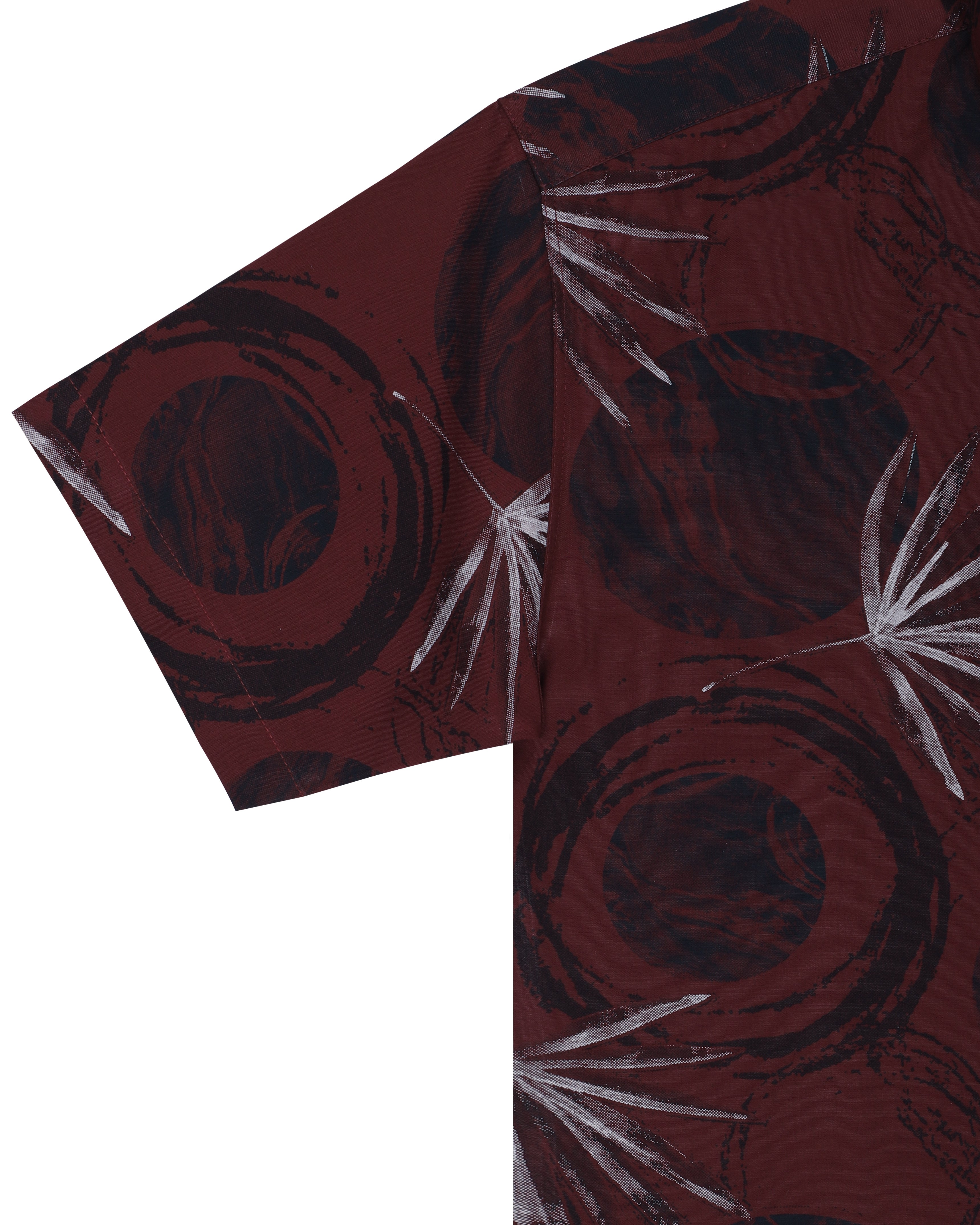 Half Sleeve's Reddish Marron Floral print
