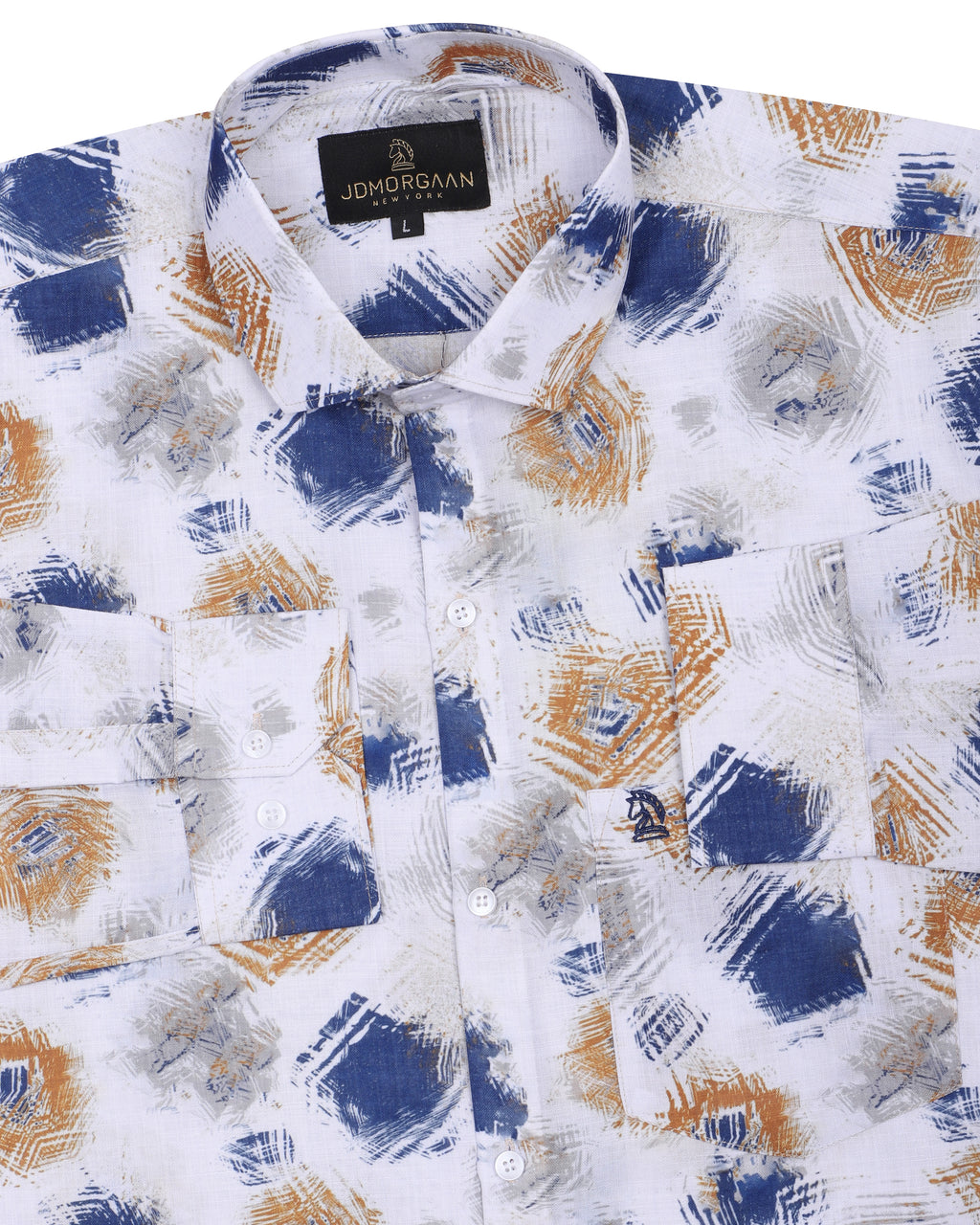 Fancy Digital white Print Premium Cotton Shirt