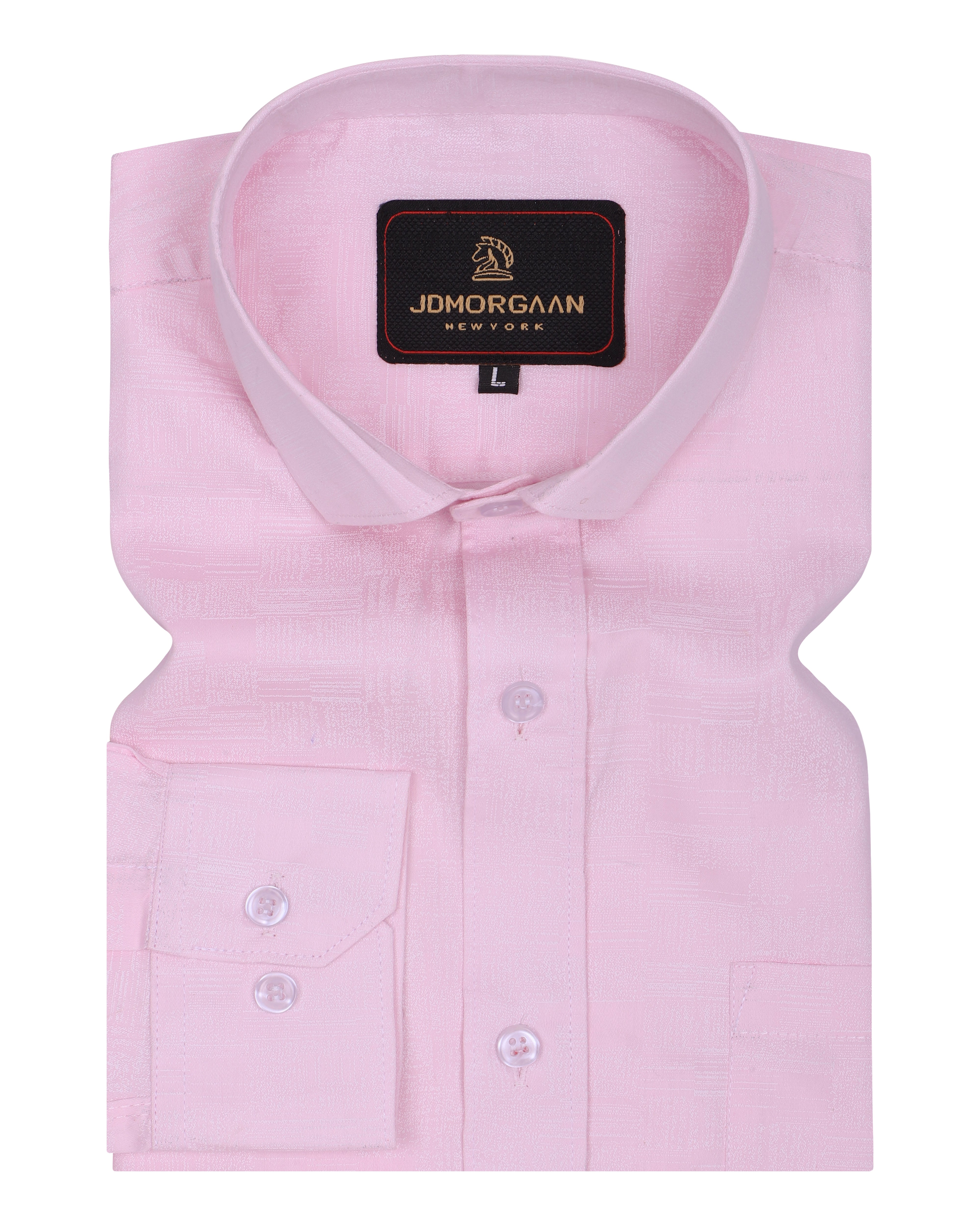 Light Pink Slub Pure Cotton Shirt