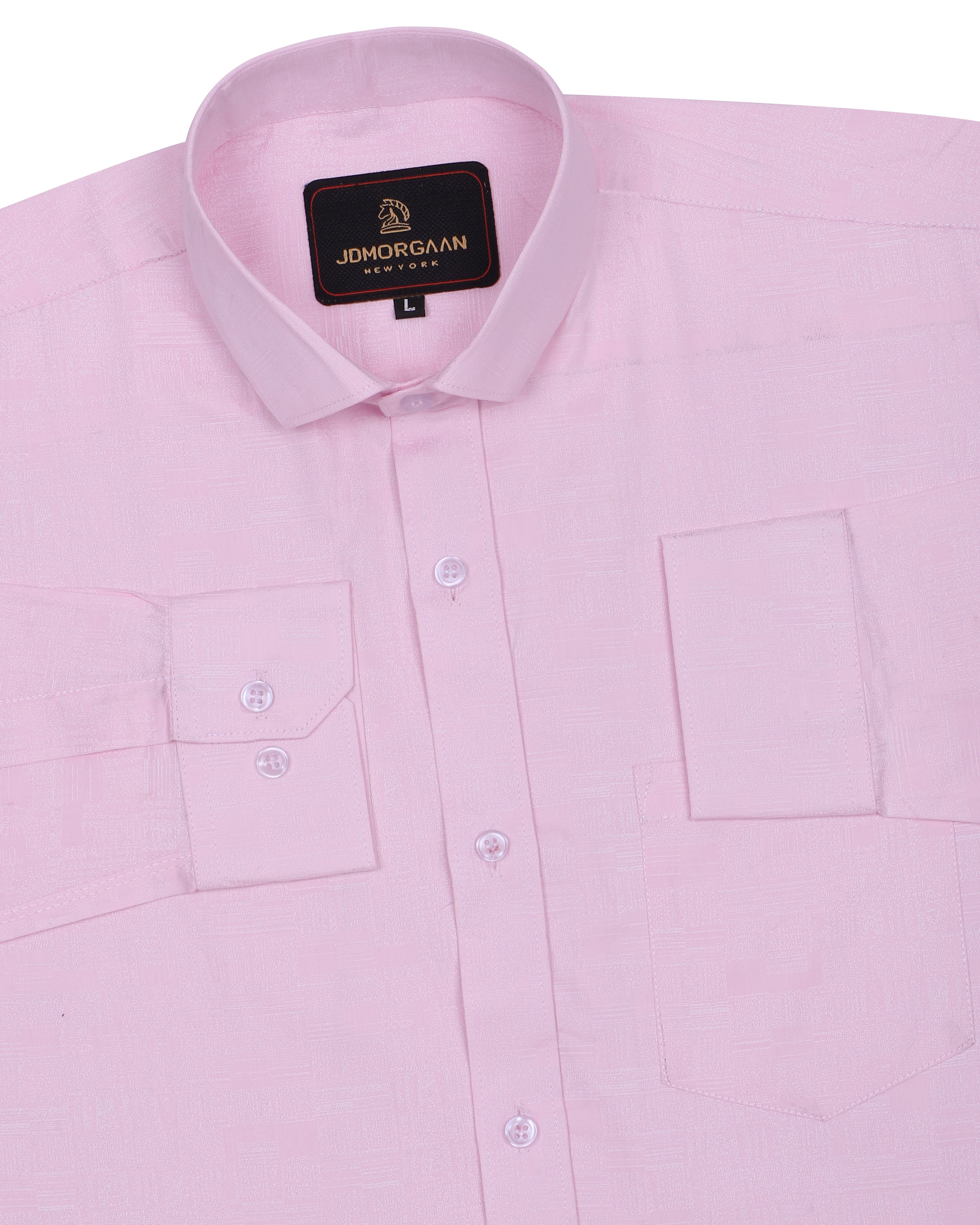 Light Pink Slub Pure Cotton Shirt