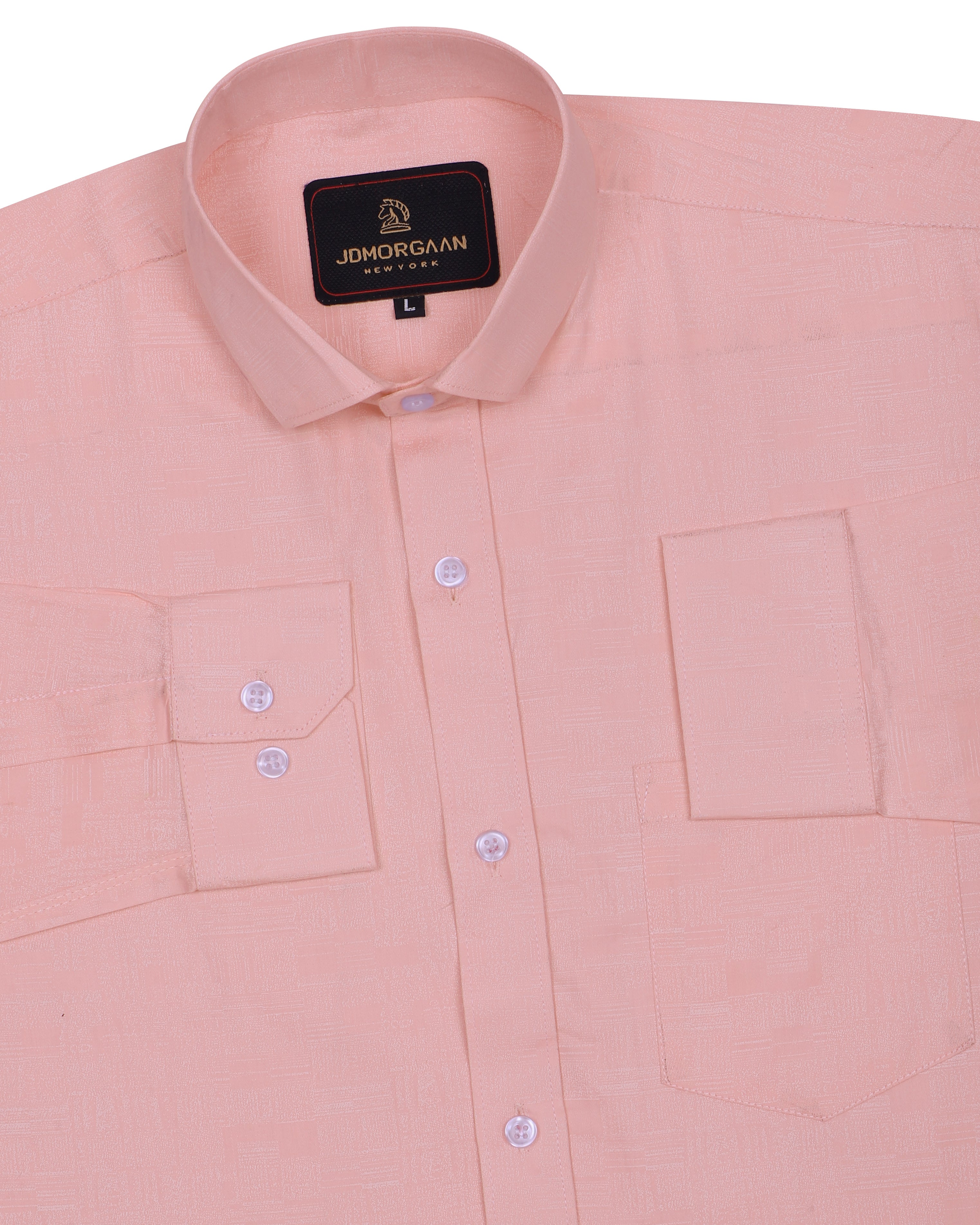 Peach Colour plain Pure Cotton Shirt