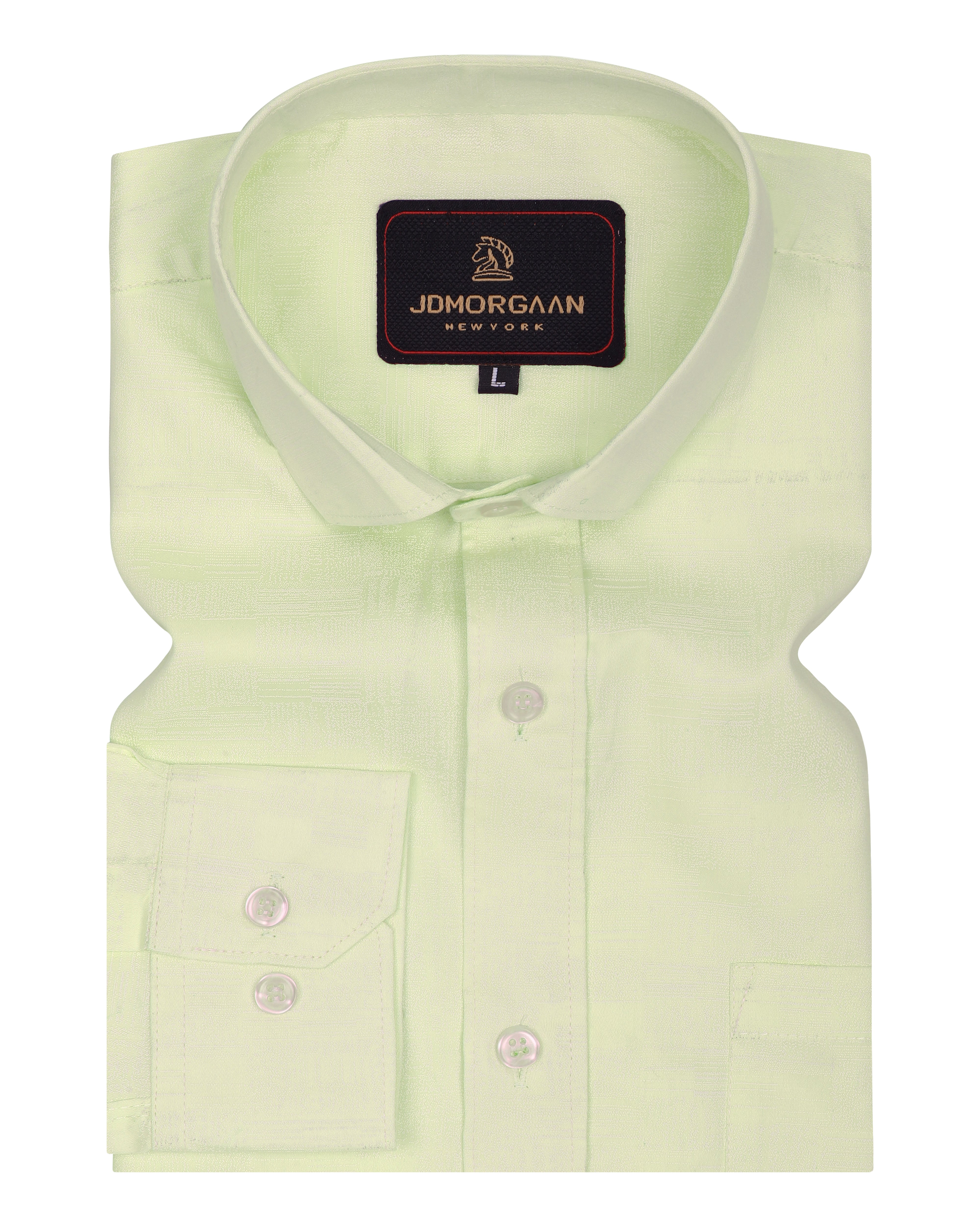 Light Celadon Slub Colour plain Pure Cotton Shirt