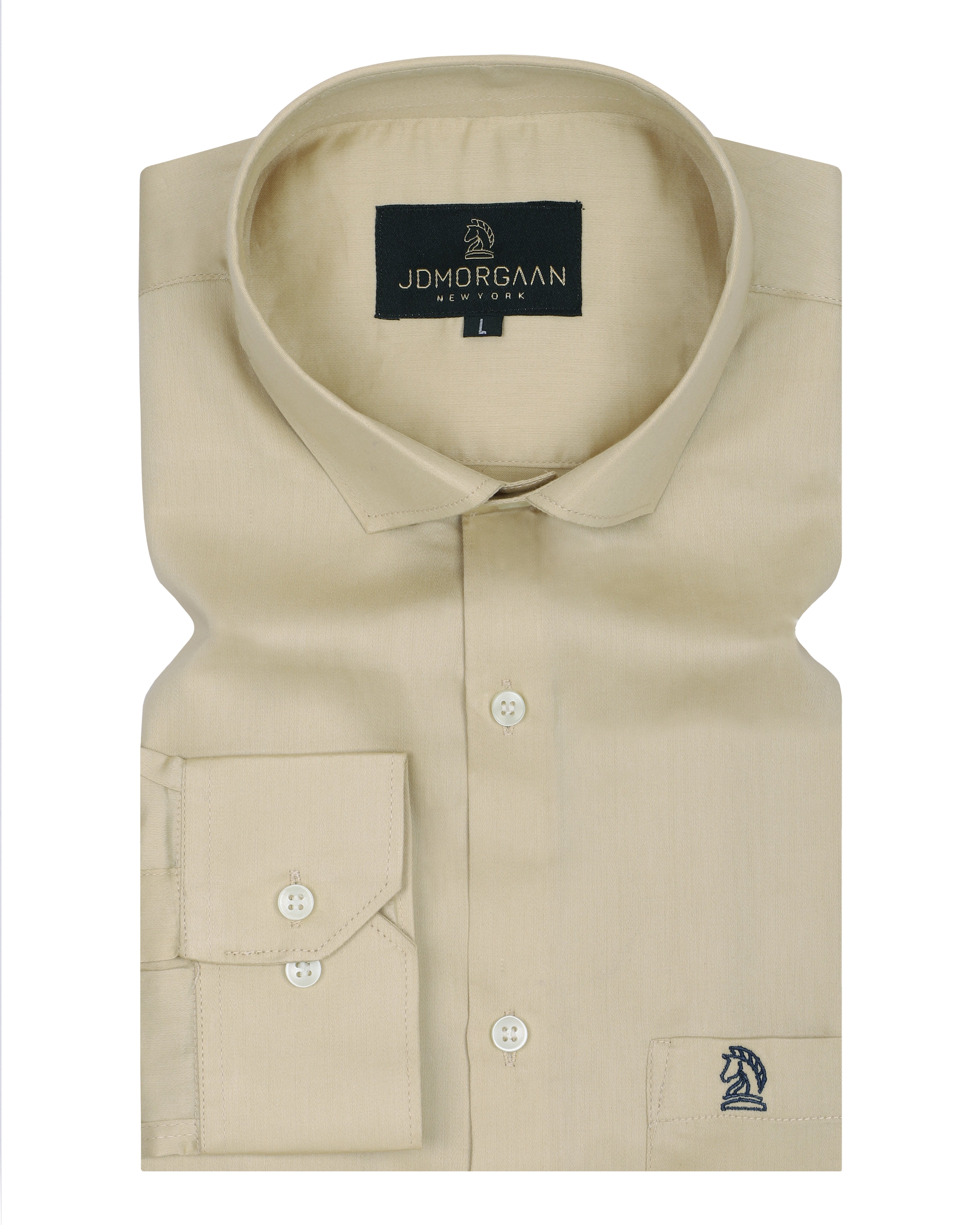 Light Biscuit Color plain Pure Cotton Shirt