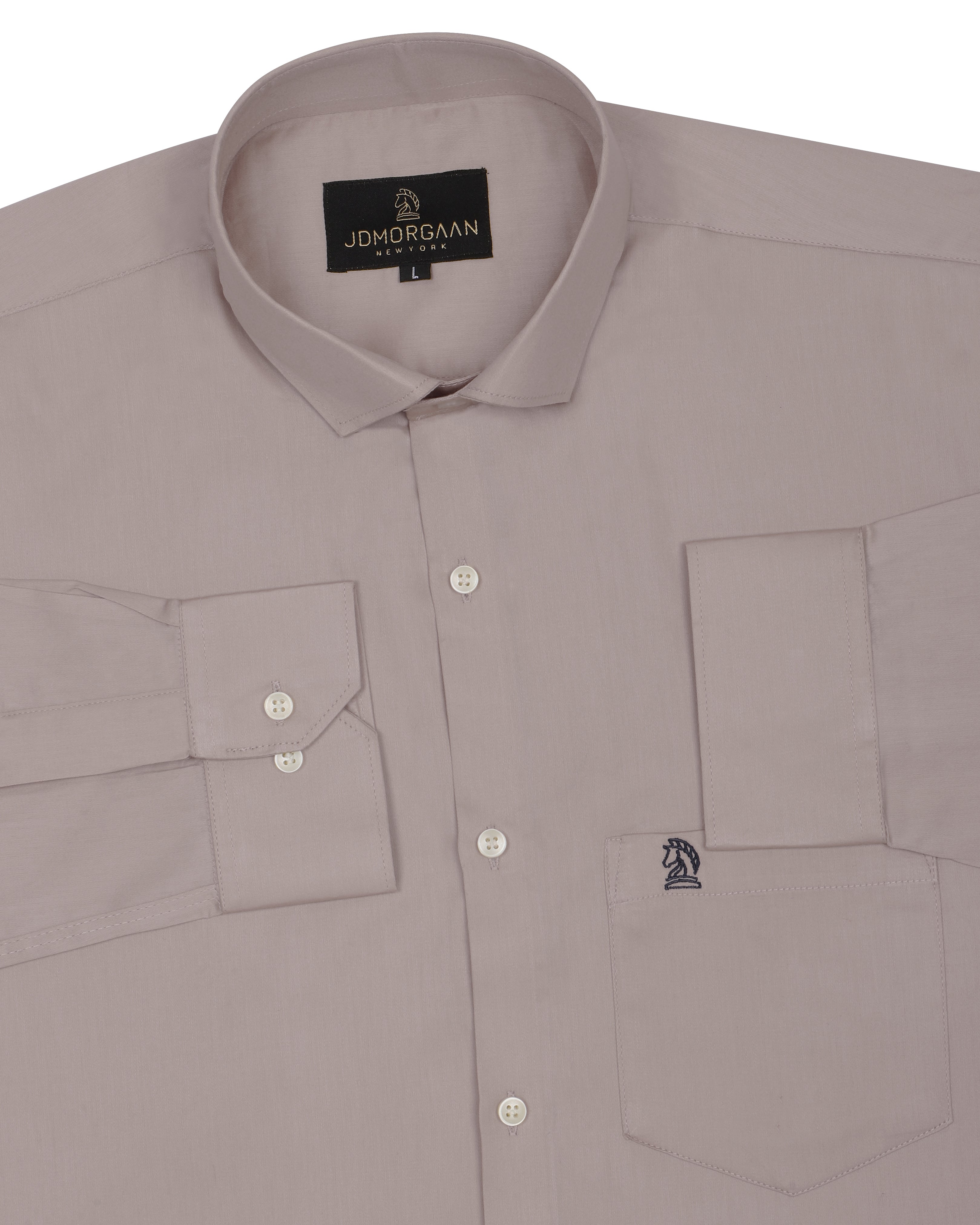 Ash Gray Color plain Pure Cotton Shirt