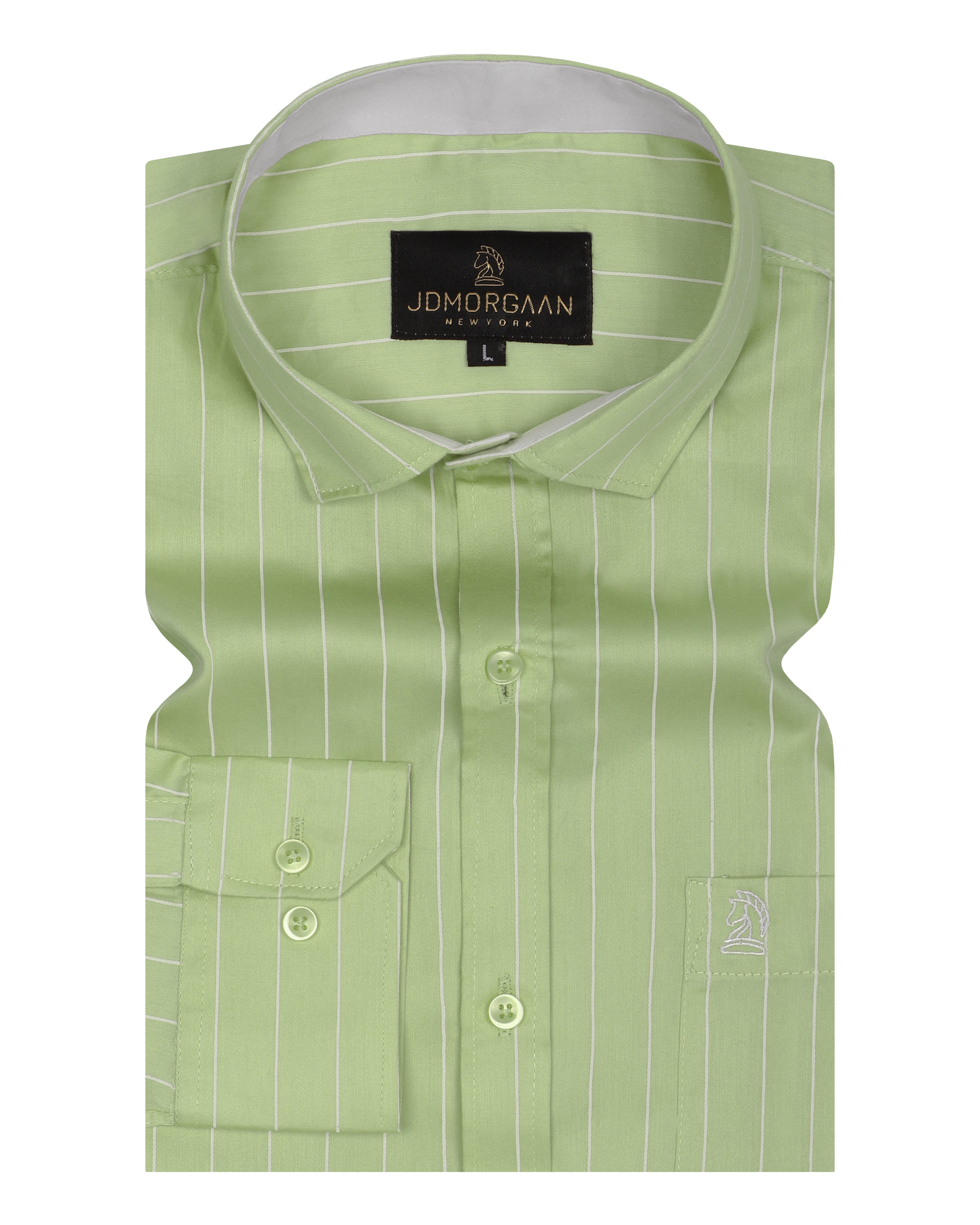 Lime Green Twill Giza  Lining Premium Cotton Shirt