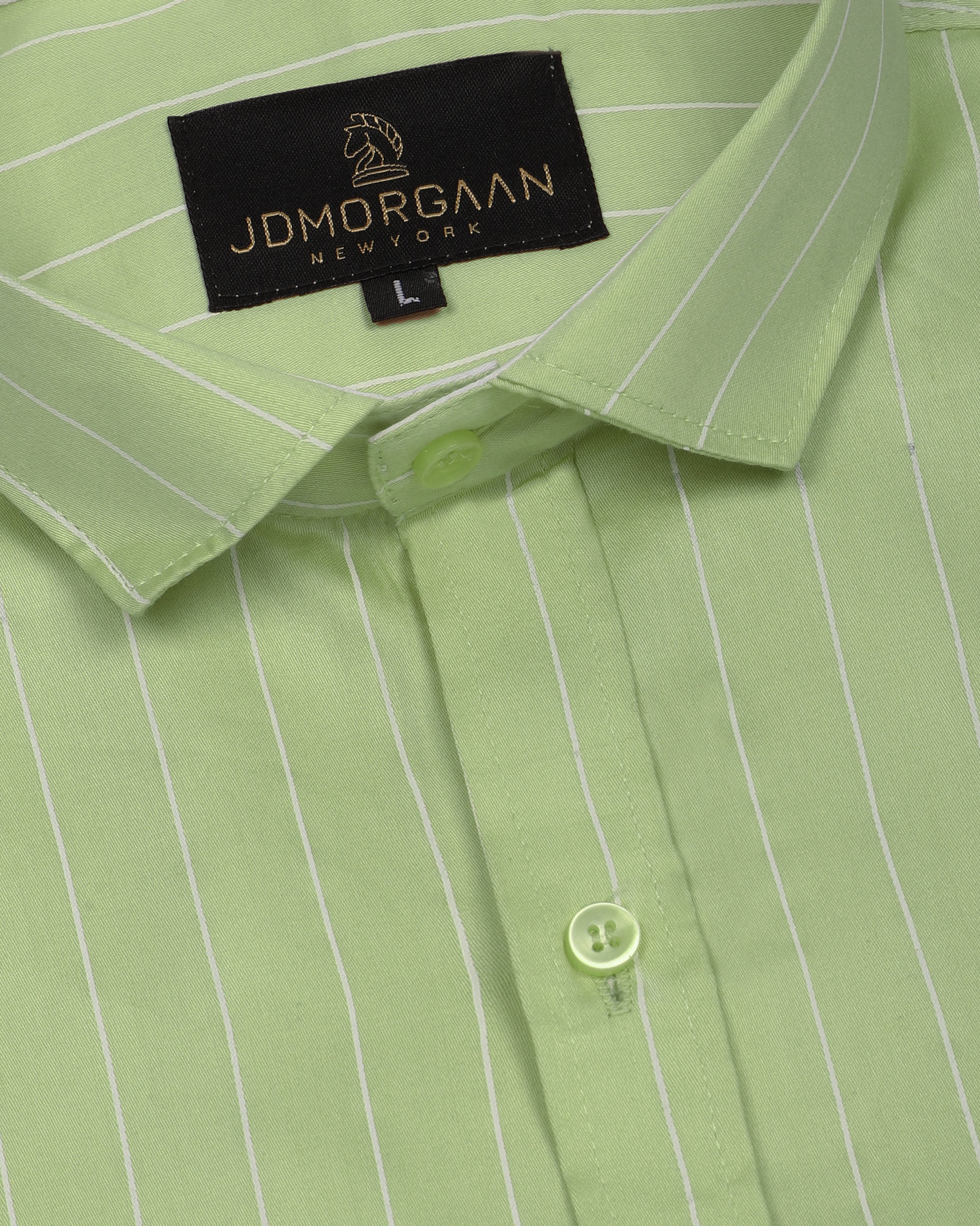 Lime Green Twill Giza  Lining Premium Cotton Shirt