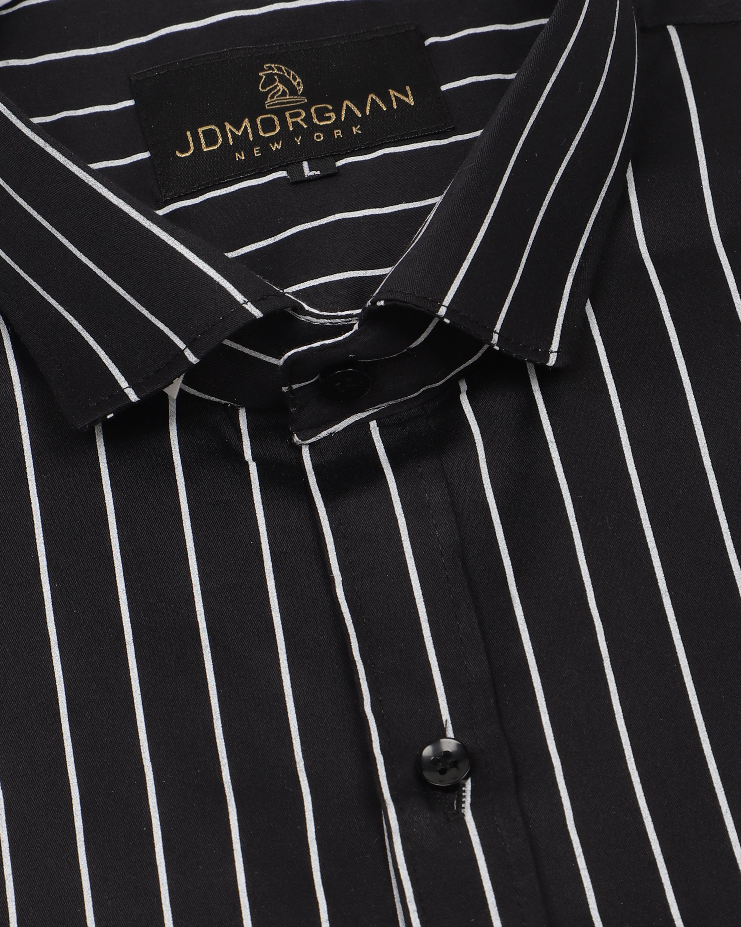 Black Twill Giza  Lining Premium Cotton Shirt