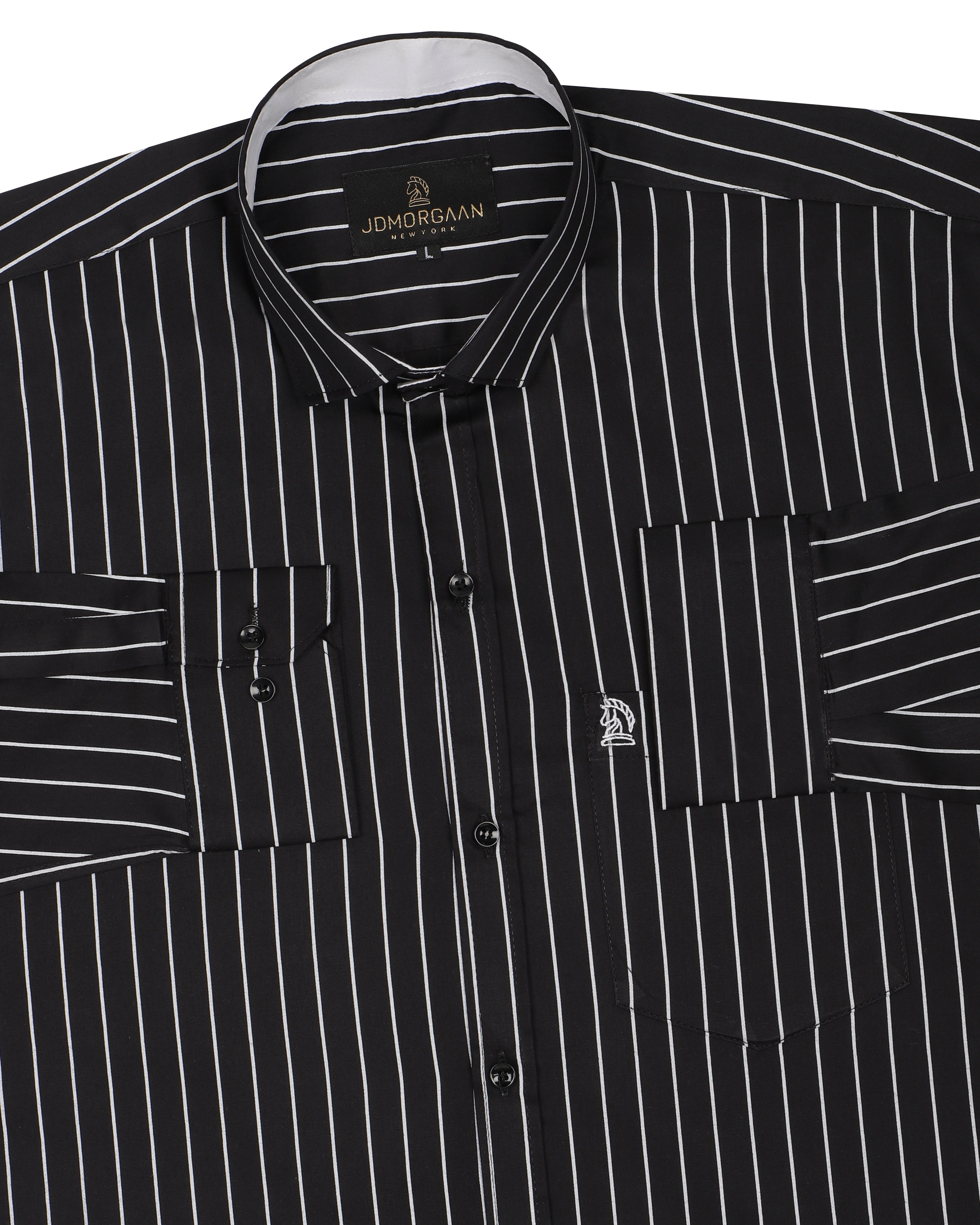 Black Twill Giza  Lining Premium Cotton Shirt