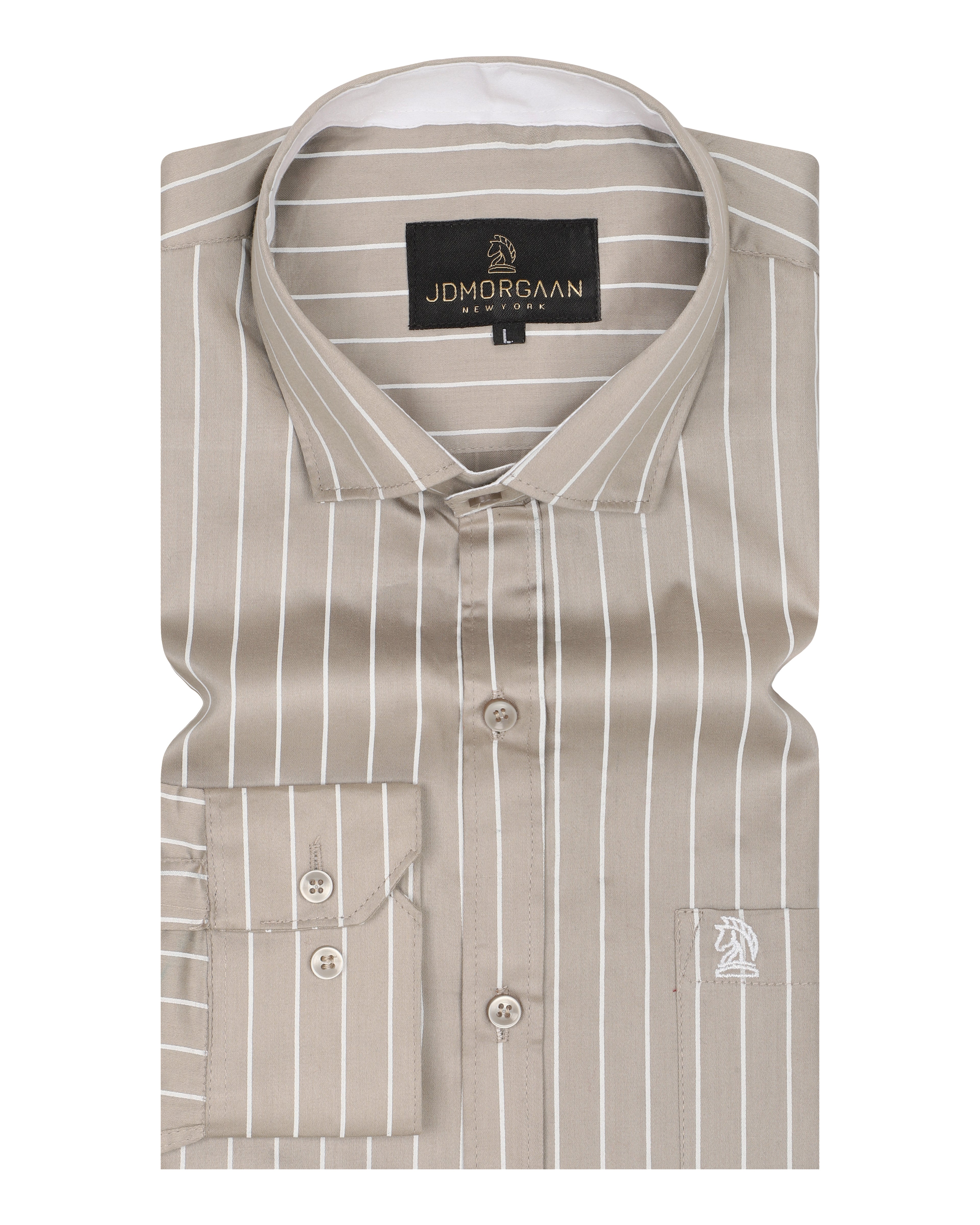 Beige Cream Twill Giza  Lining Premium Cotton Shirt