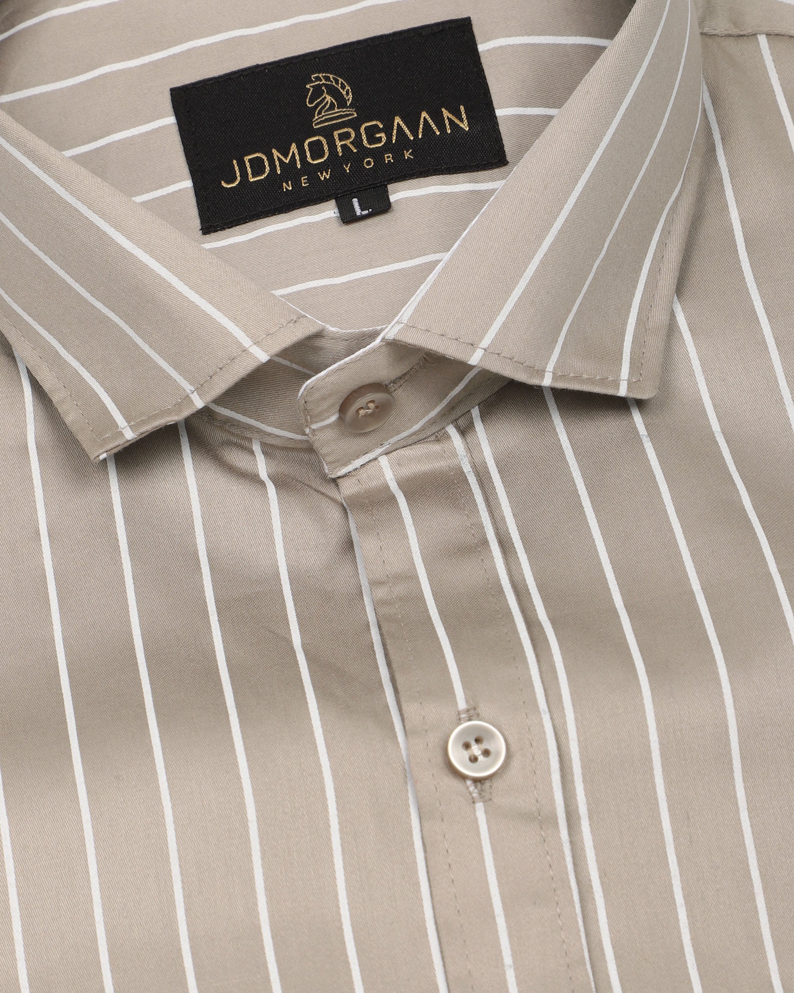 Beige Cream Twill Giza  Lining Premium Cotton Shirt