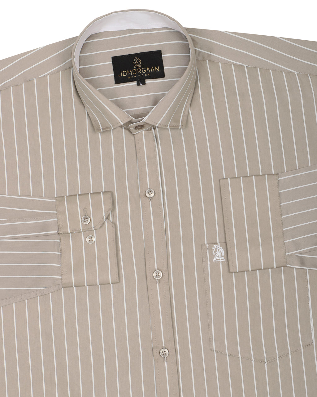 Beige Cream Twill Giza  Lining Premium Cotton Shirt