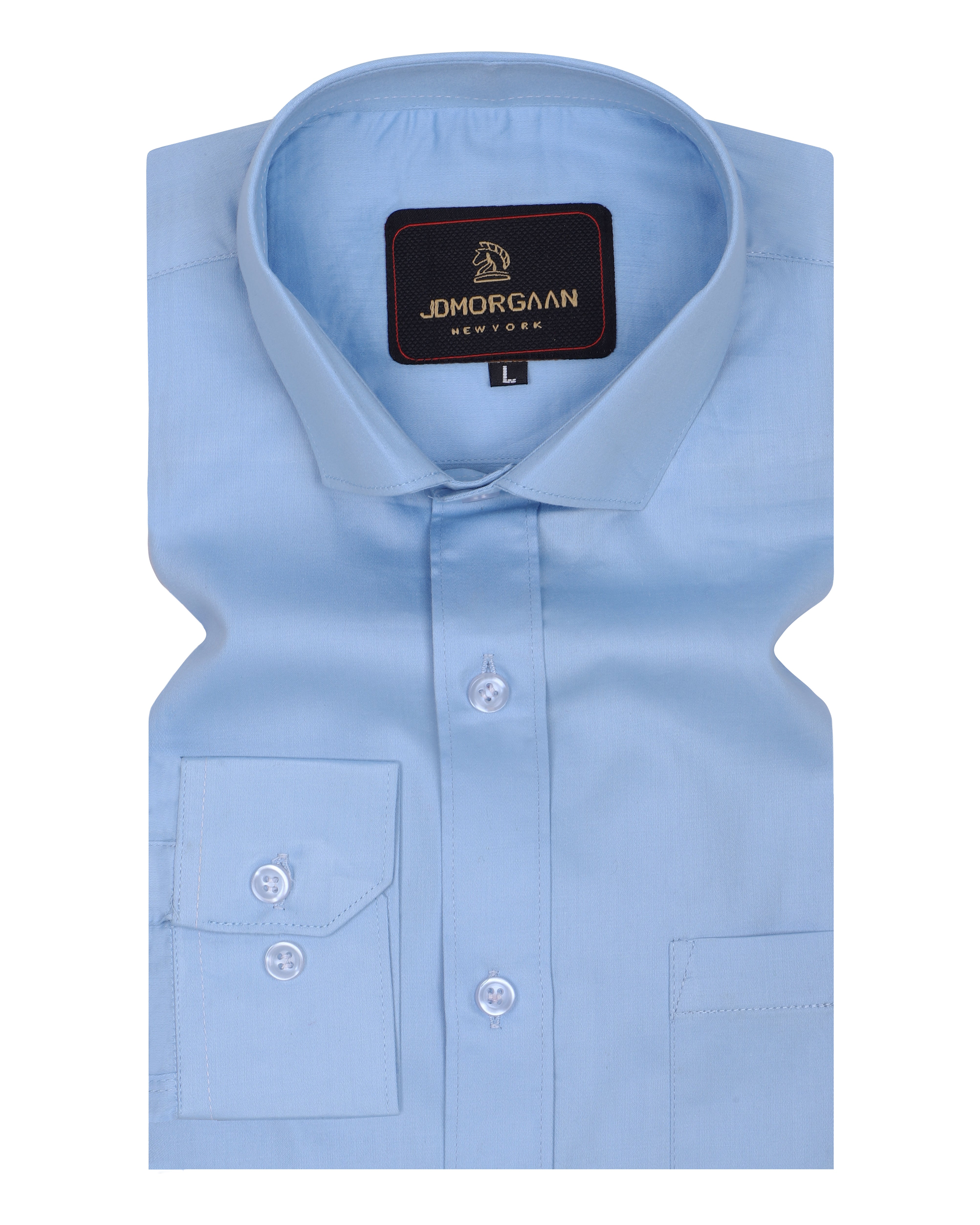 Baby Blue Plain Premium Cotton Shirt