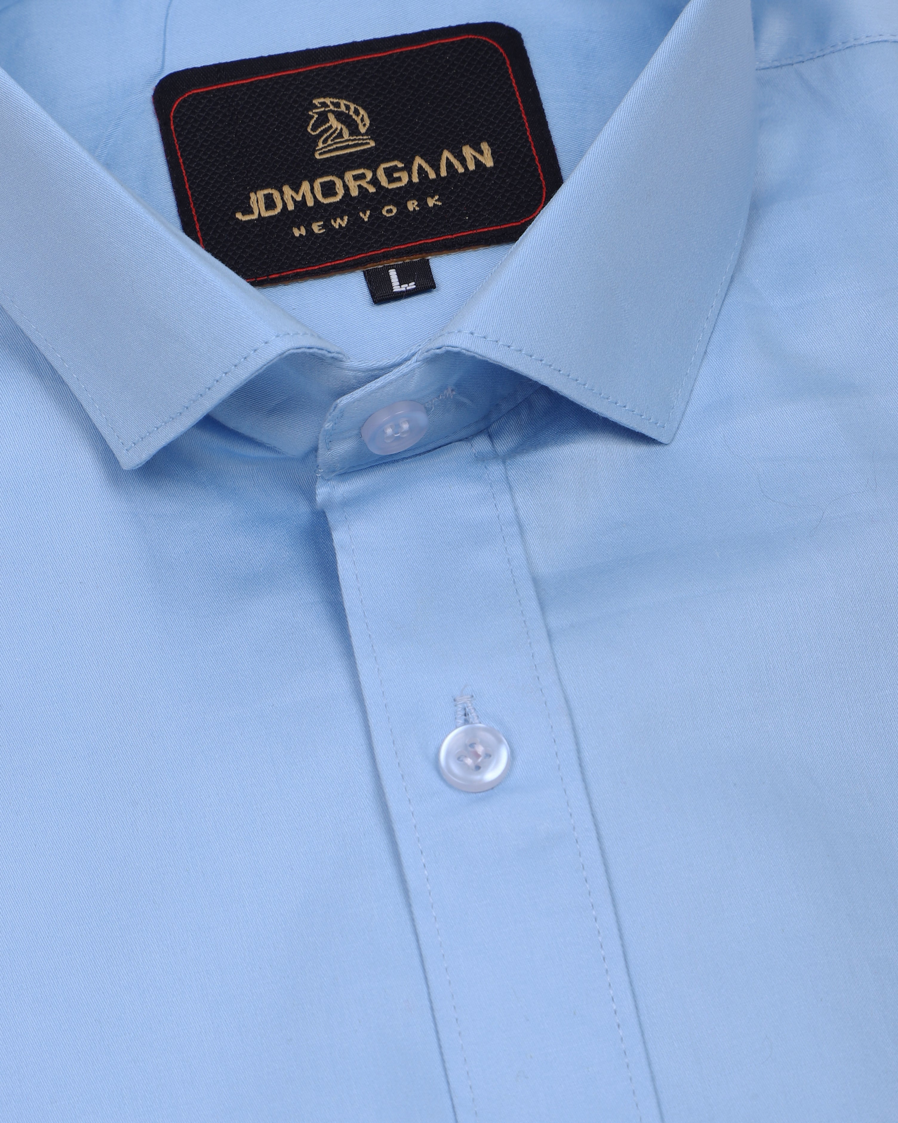 Baby Blue Plain Premium Cotton Shirt