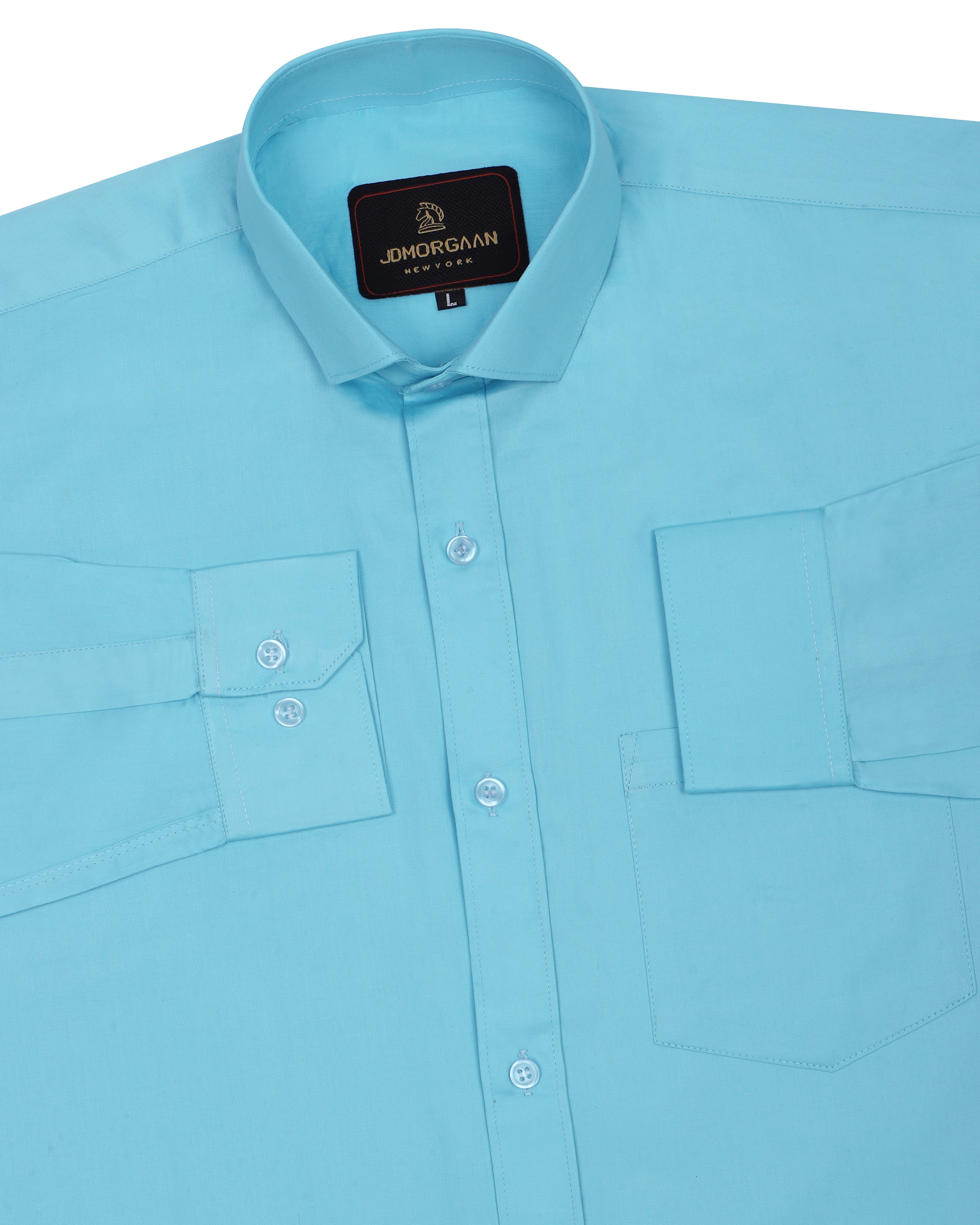 Sky Blue Plain Premium Cotton Shirt