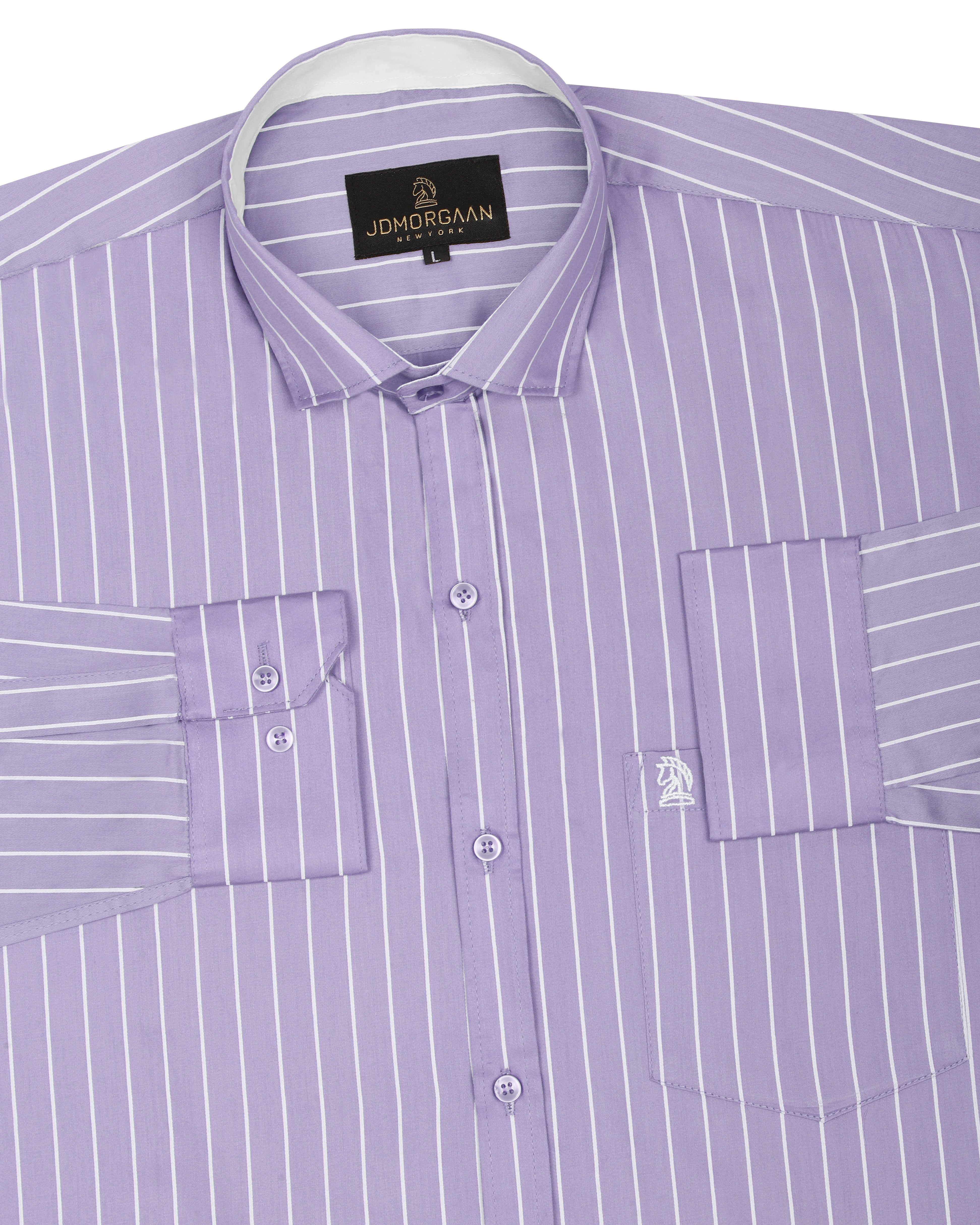 Lavender Purple Twill Giza  Lining Premium Cotton Shirt