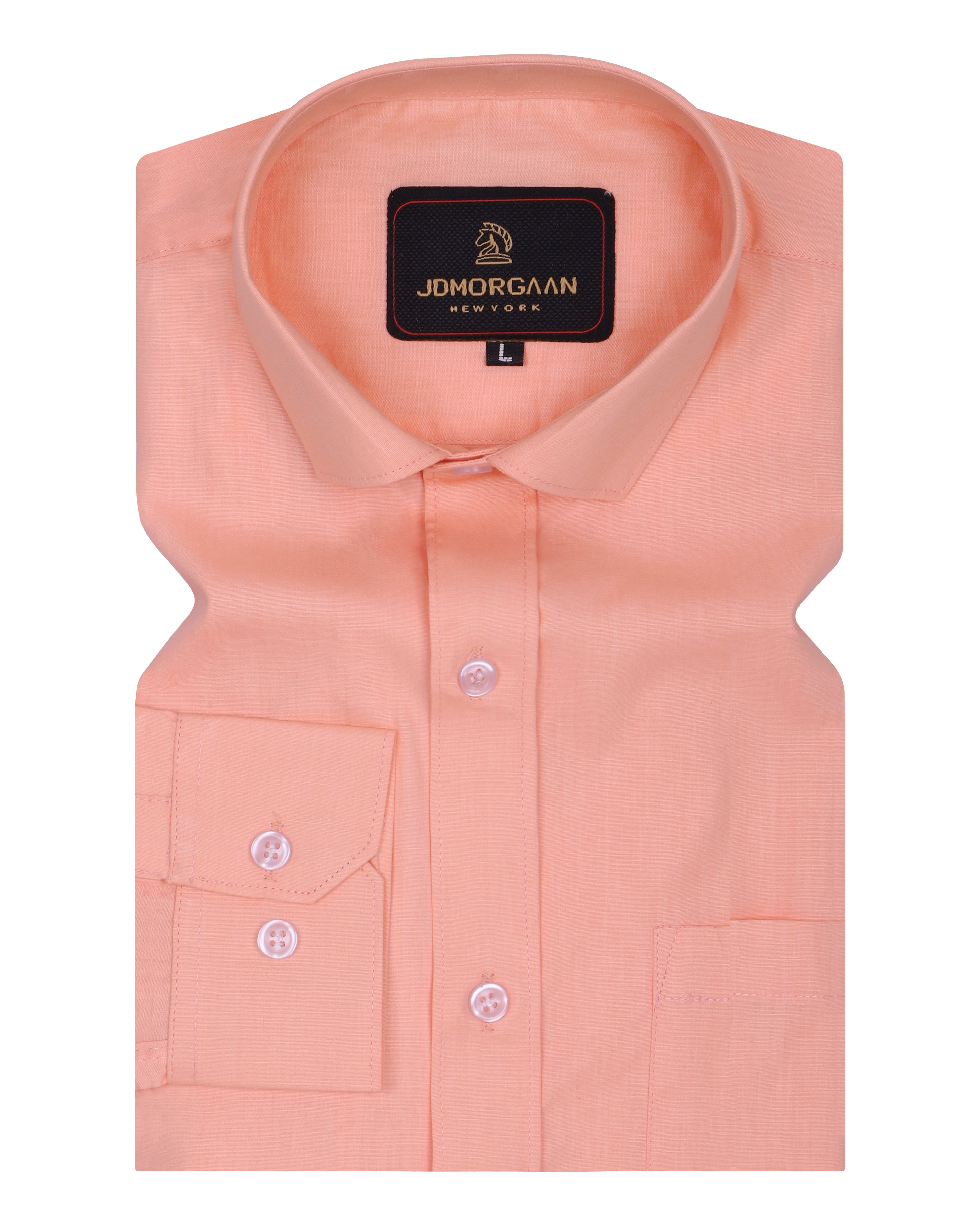 Peach color Plain Premium Cotton Shirt