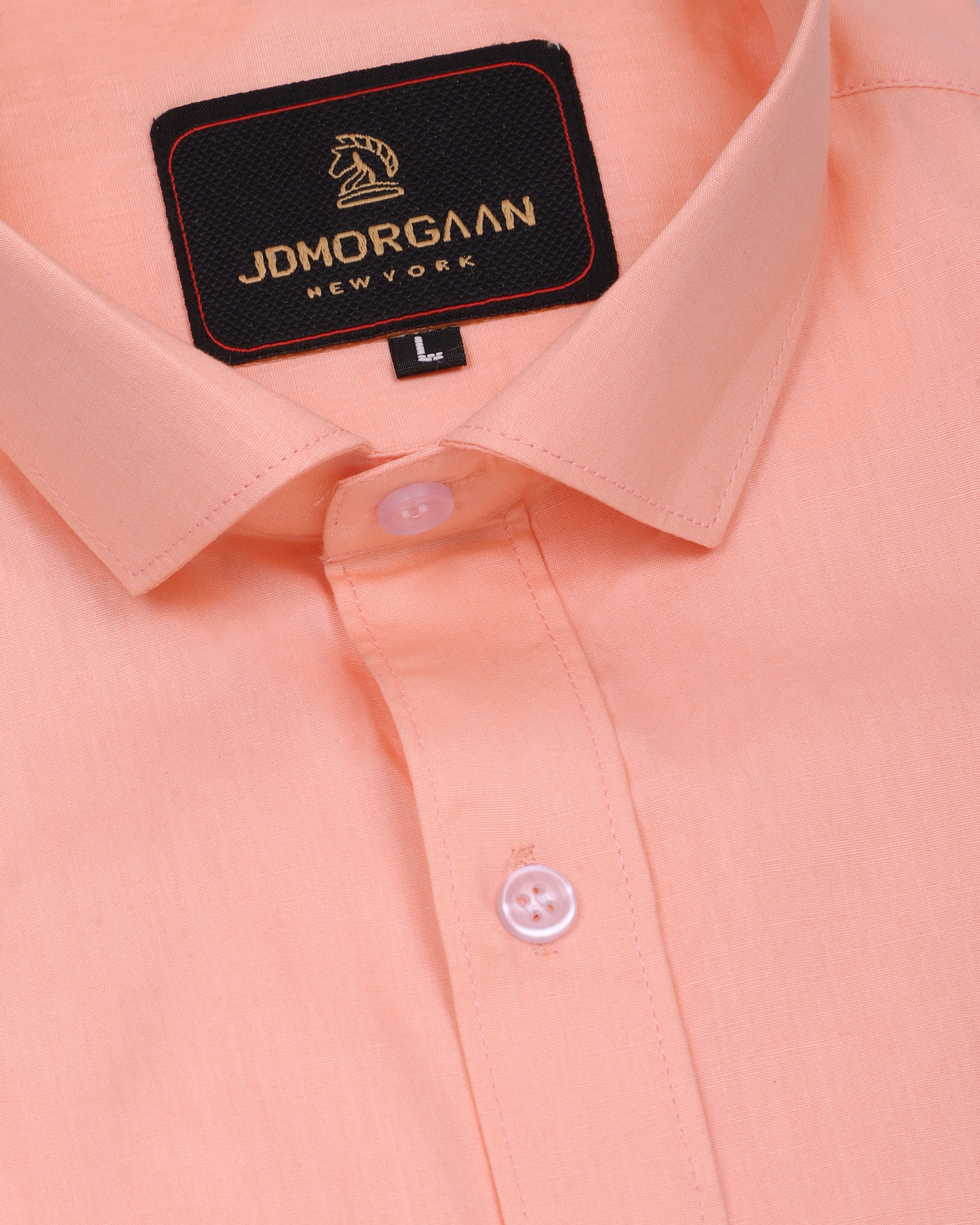 Peach color Plain Premium Cotton Shirt