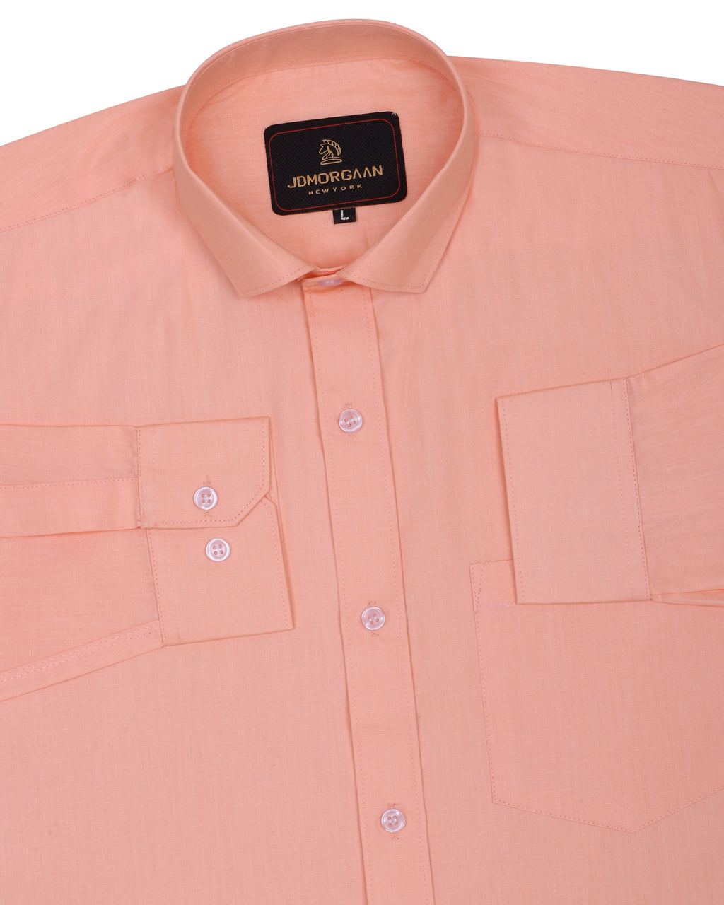 Peach color Plain Premium Cotton Shirt