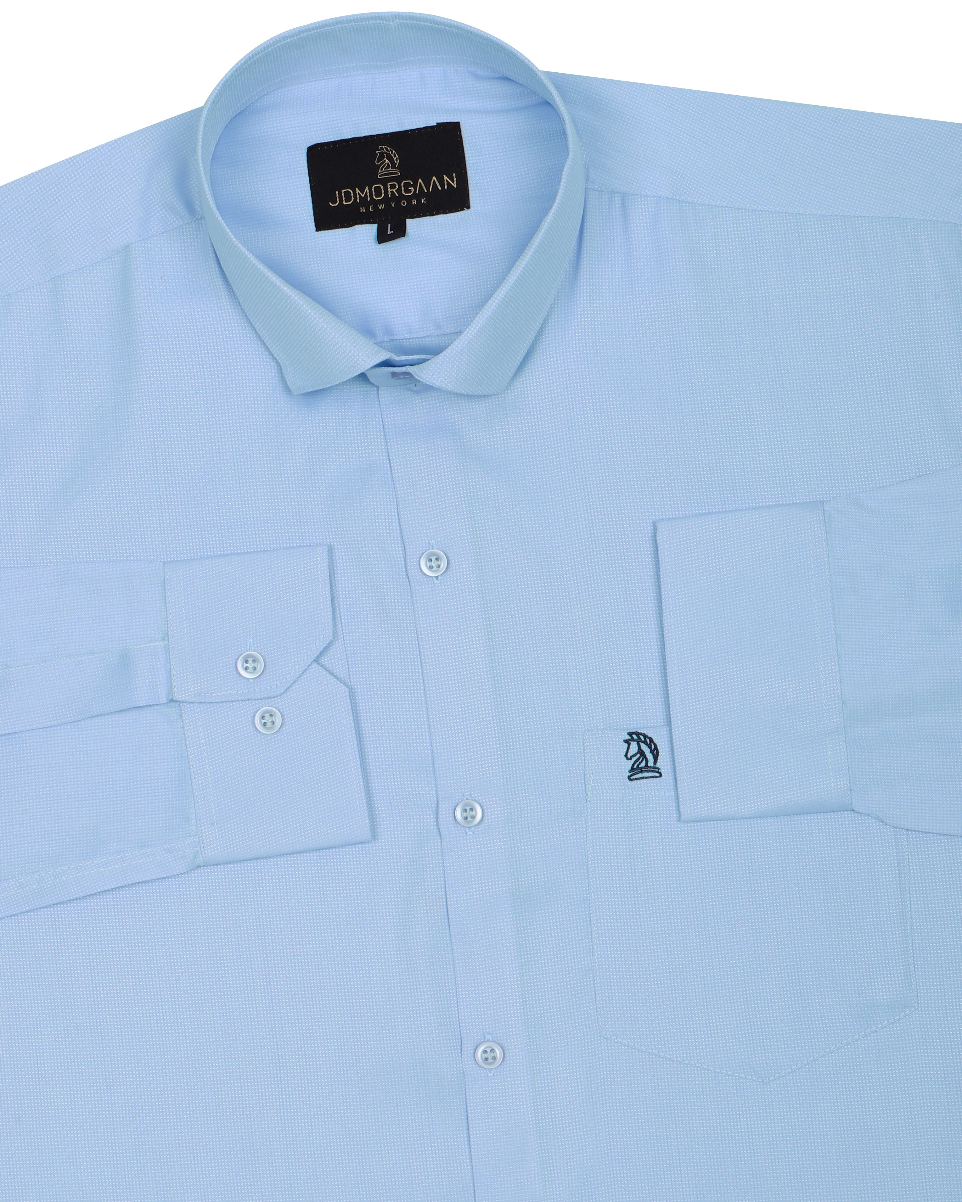 Baby Powder Blue plain Premium Cotton Shirt