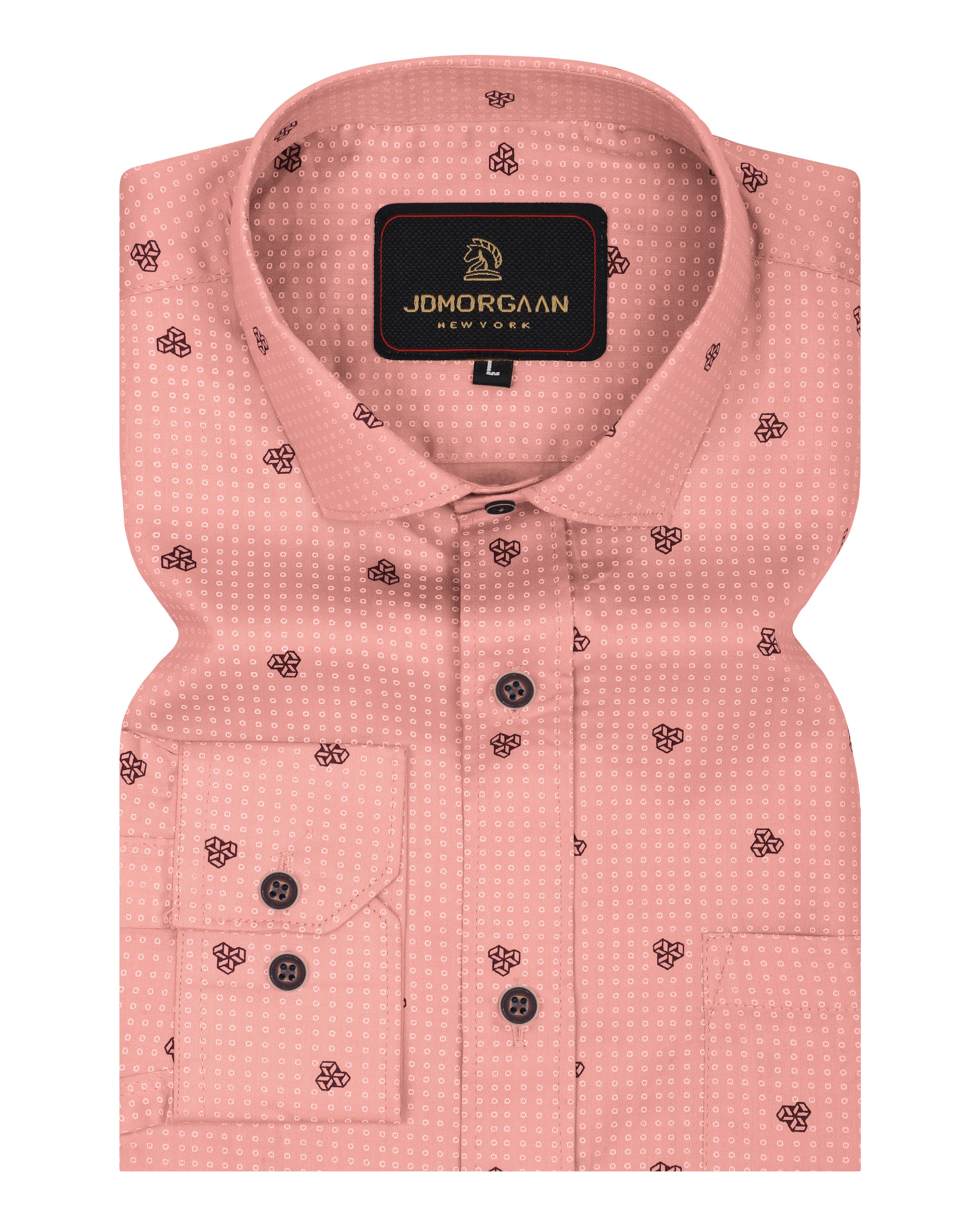 Cantaloupe Giza Print Premium Cotton Shirt