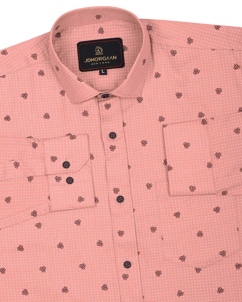 Cantaloupe Giza Print Premium Cotton Shirt