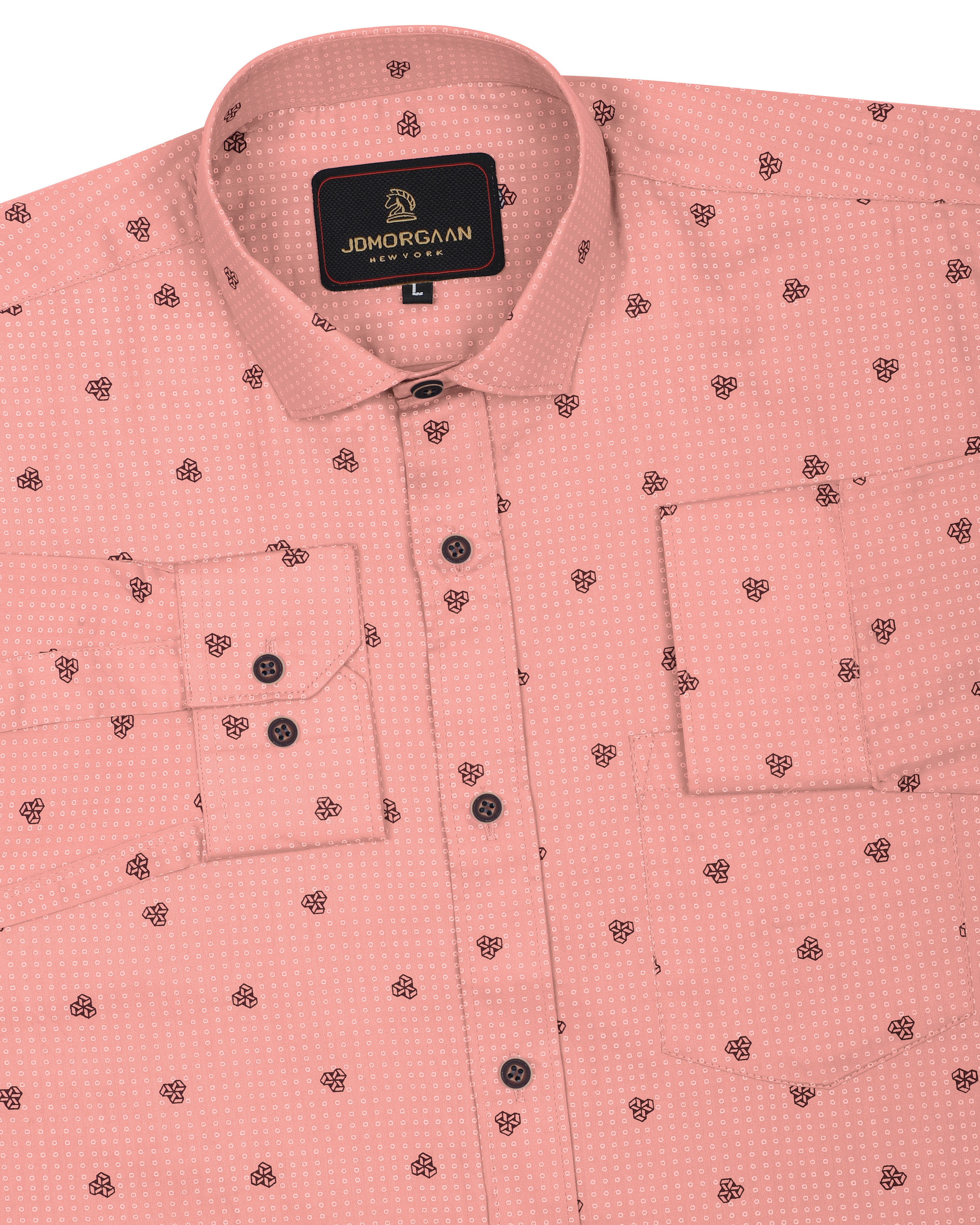 Cantaloupe Giza Print Premium Cotton Shirt