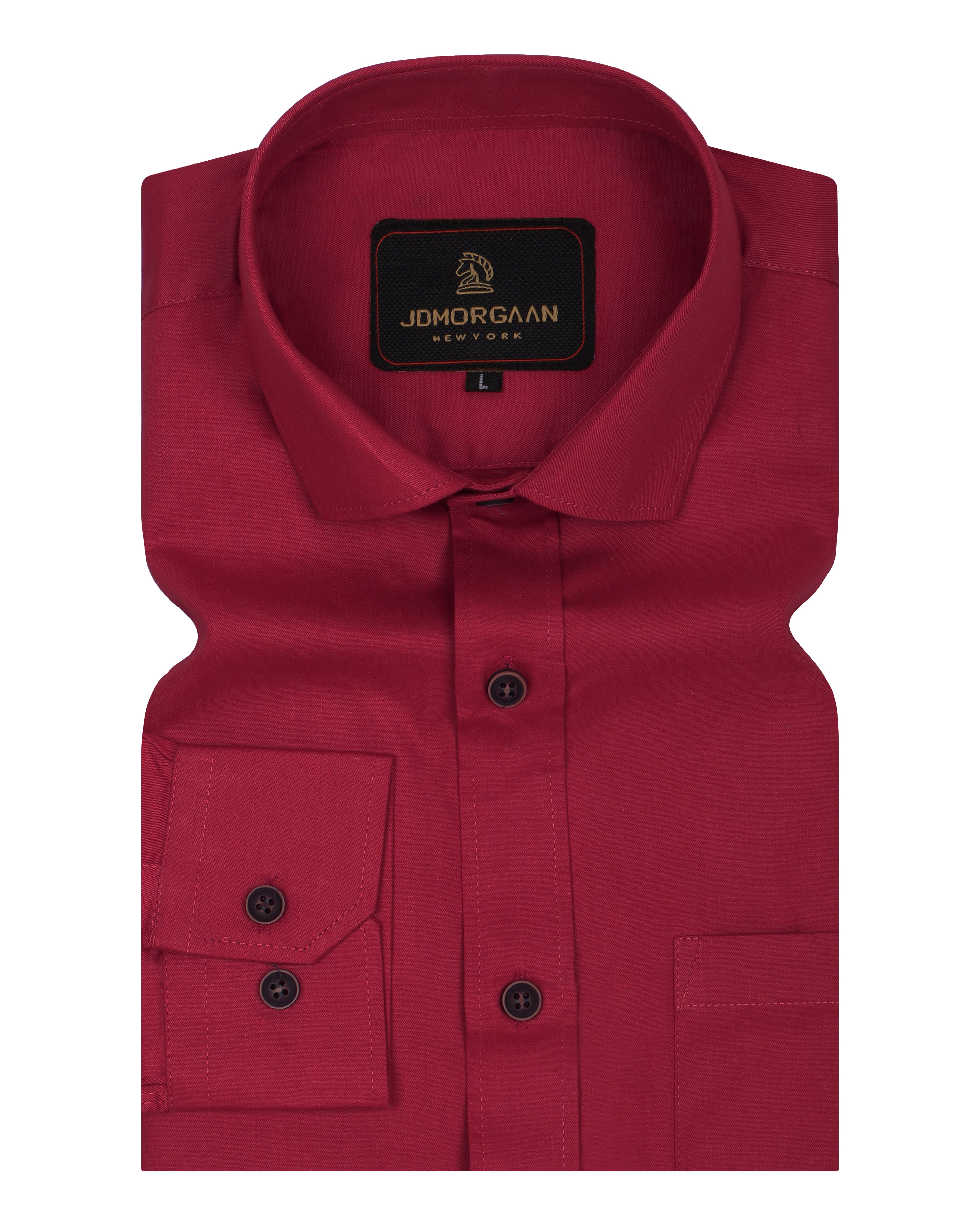 Solid Brick Color Reddish Plain Premium Cotton Shirt