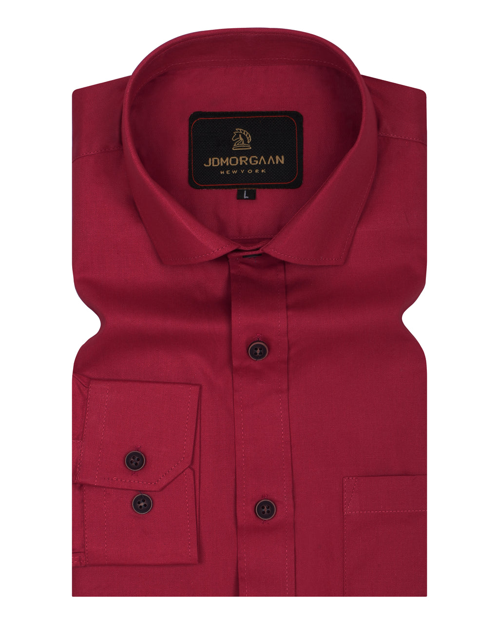 Solid Brick Color Reddish Plain Premium Cotton Shirt