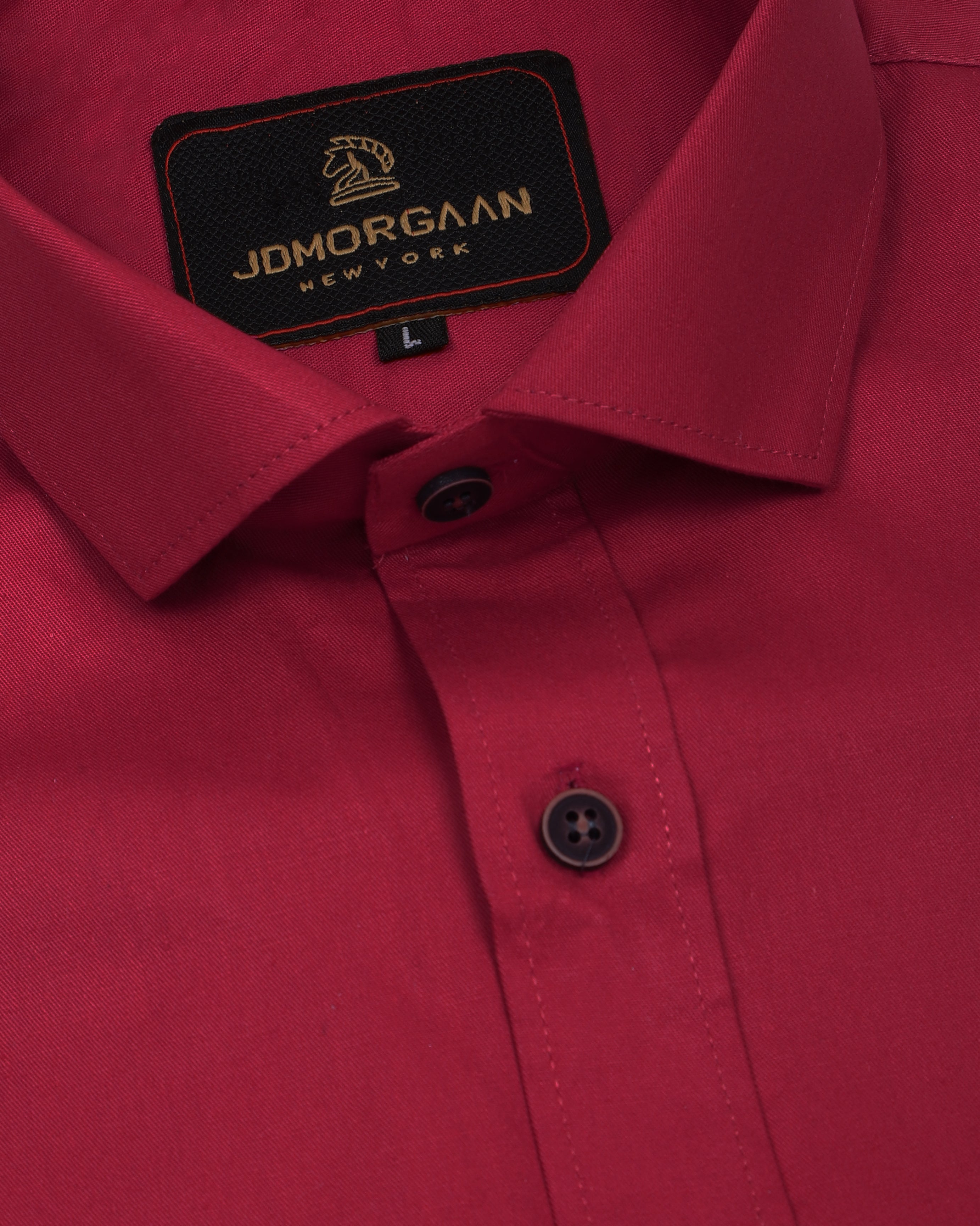 Solid Brick Color Reddish Plain Premium Cotton Shirt