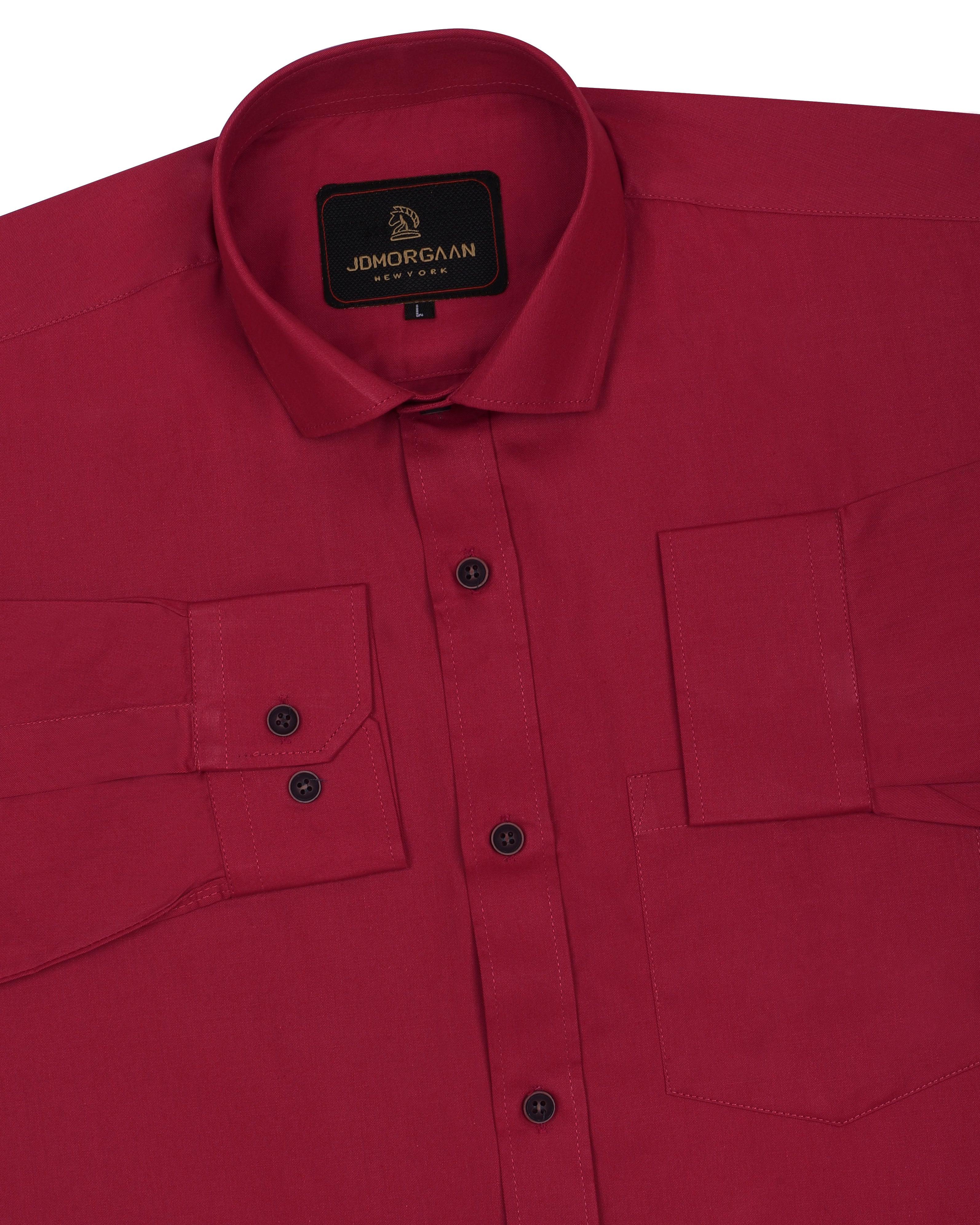 Solid Brick Color Reddish Plain Premium Cotton Shirt