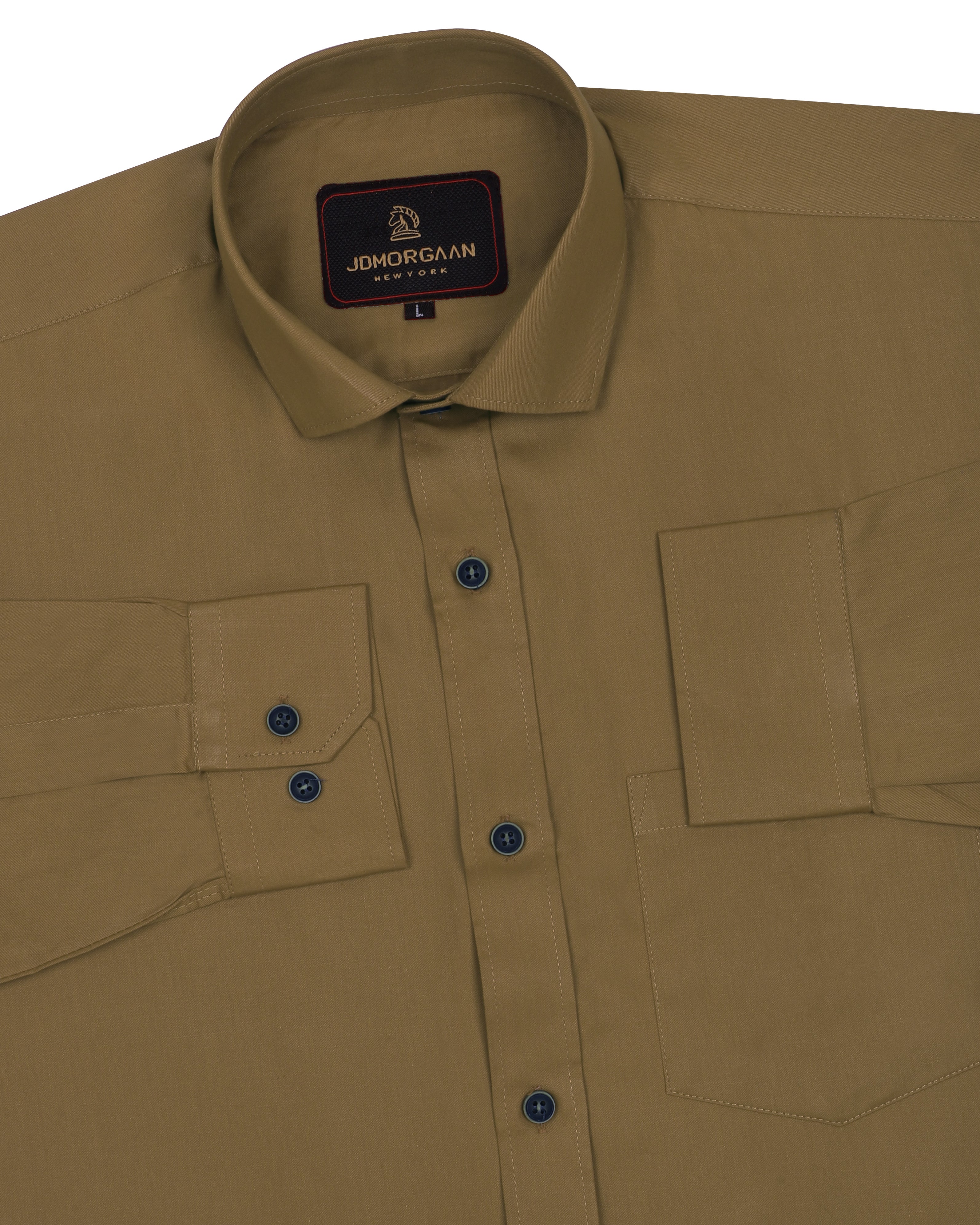 Solid Mehendi Color Plain Premium Cotton Shirt