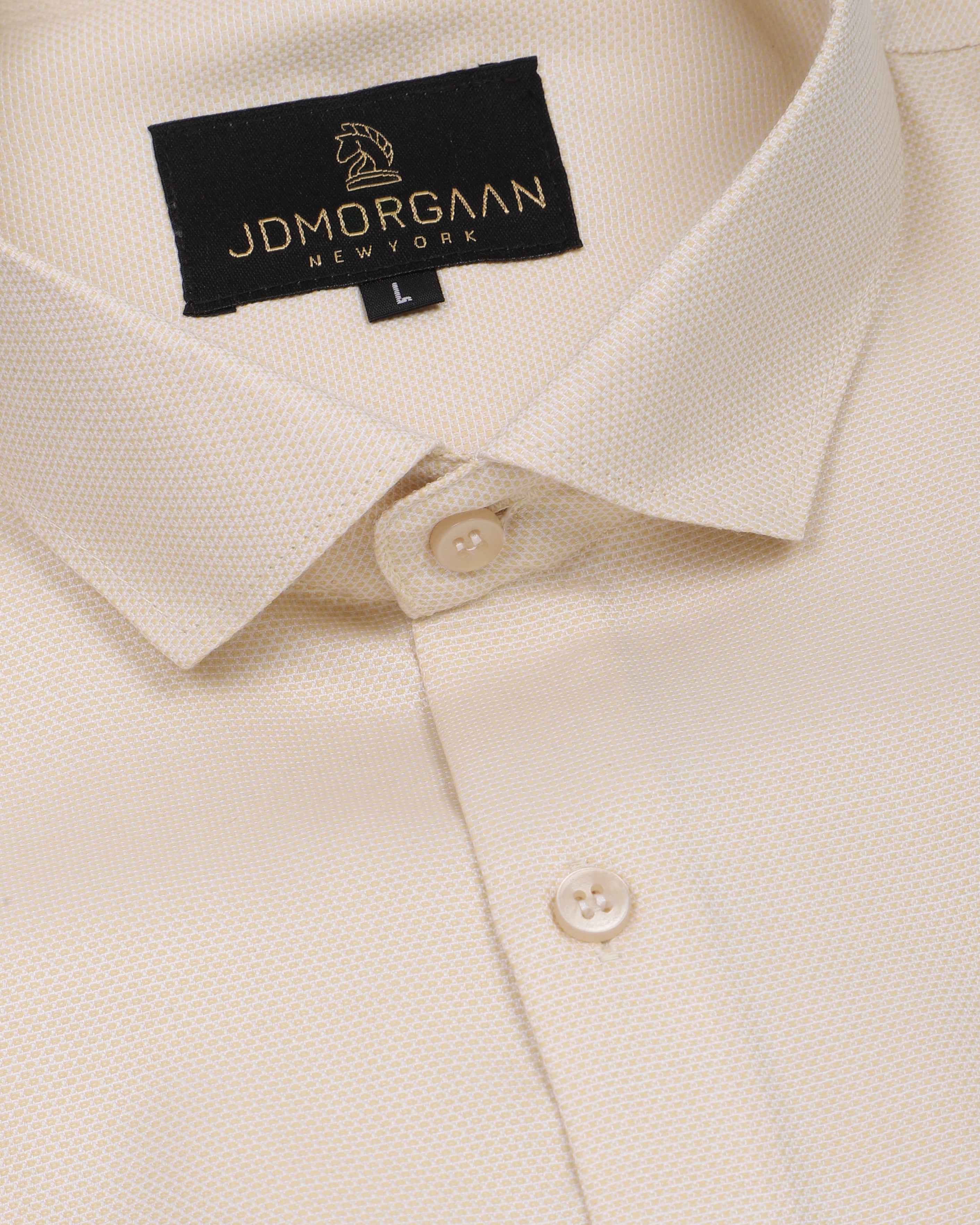 Light Cream Yellowish Color Plain Premium Cotton Shirt