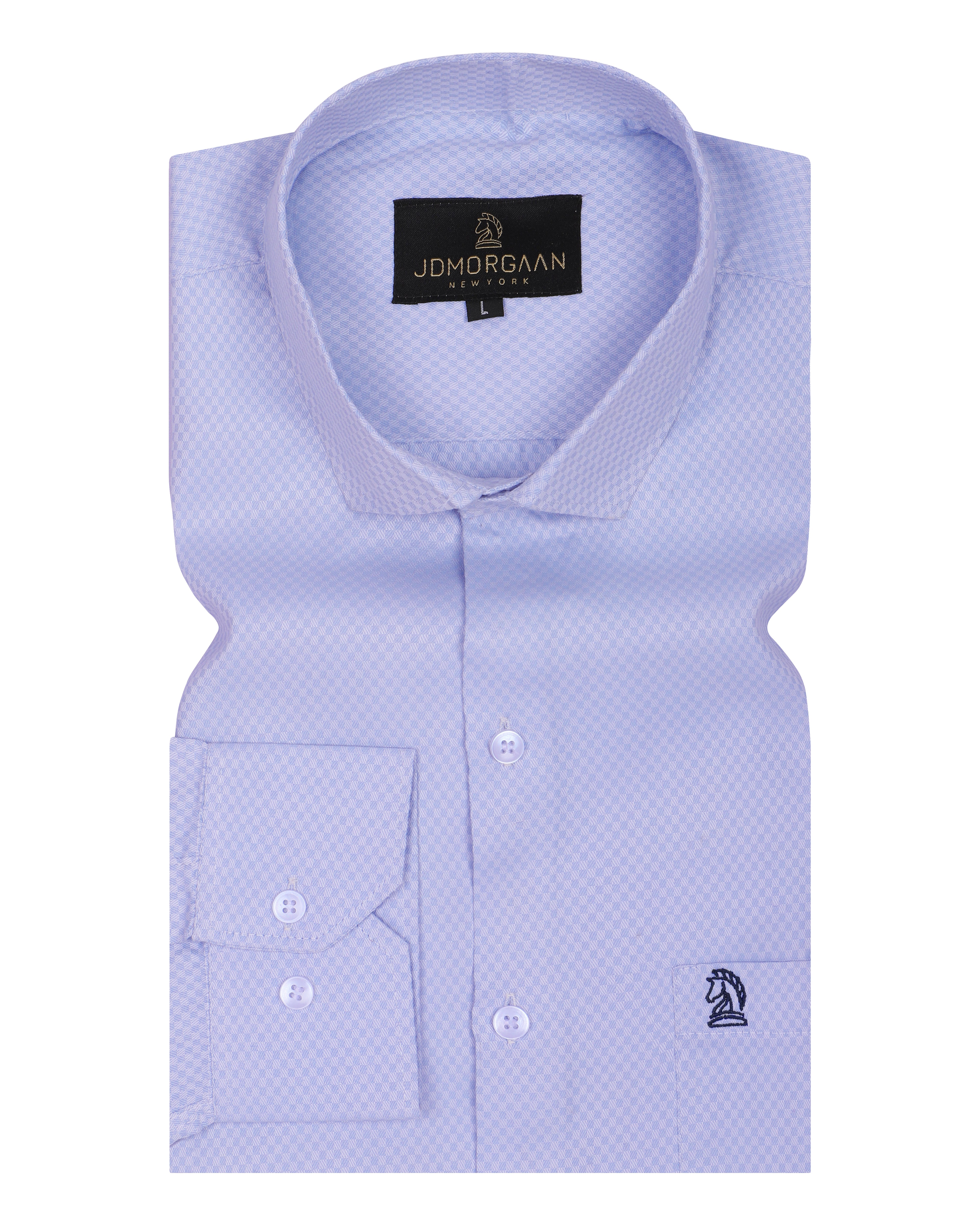 Greyish Blue Print Premium Cotton Shirt