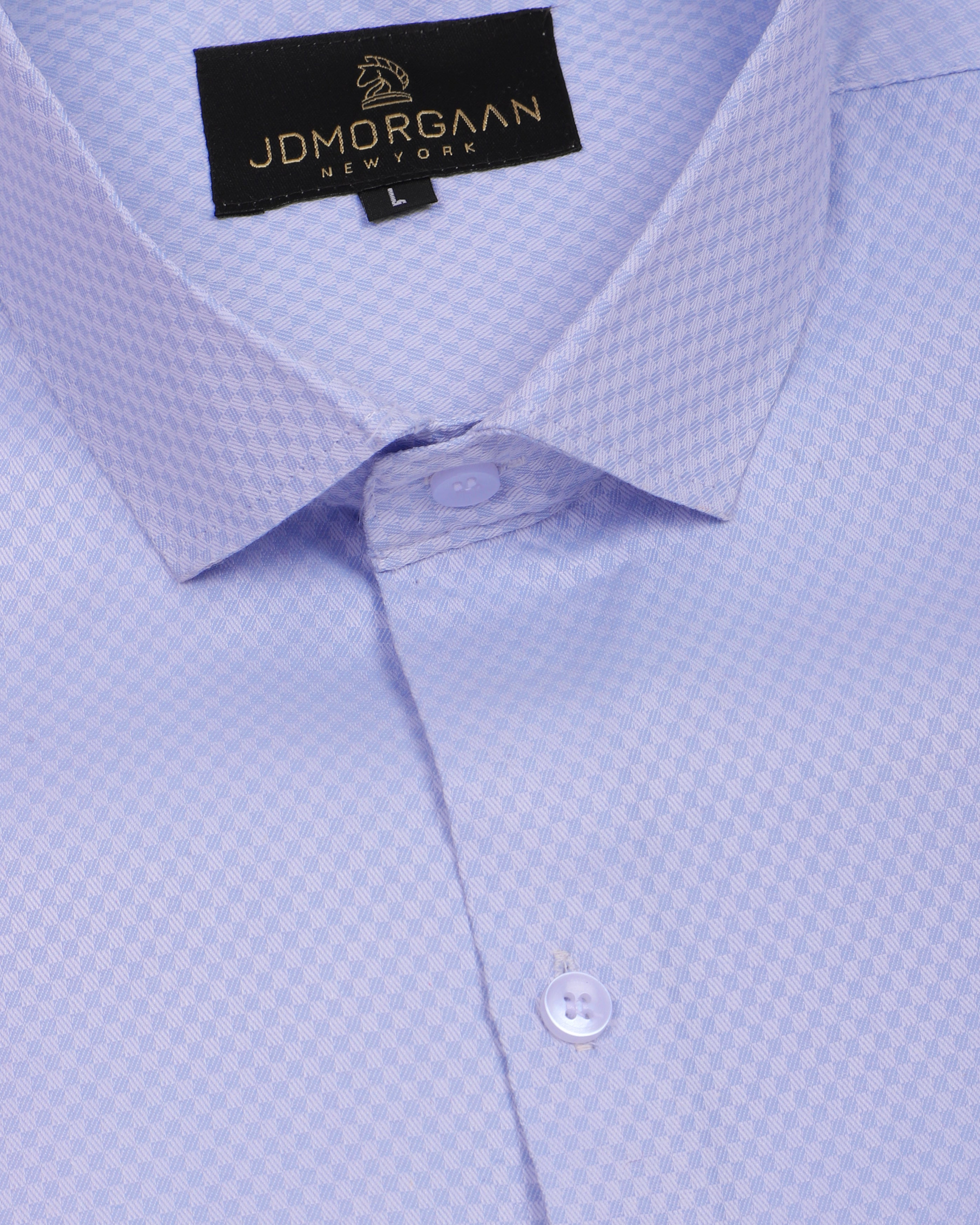 Greyish Blue Print Premium Cotton Shirt