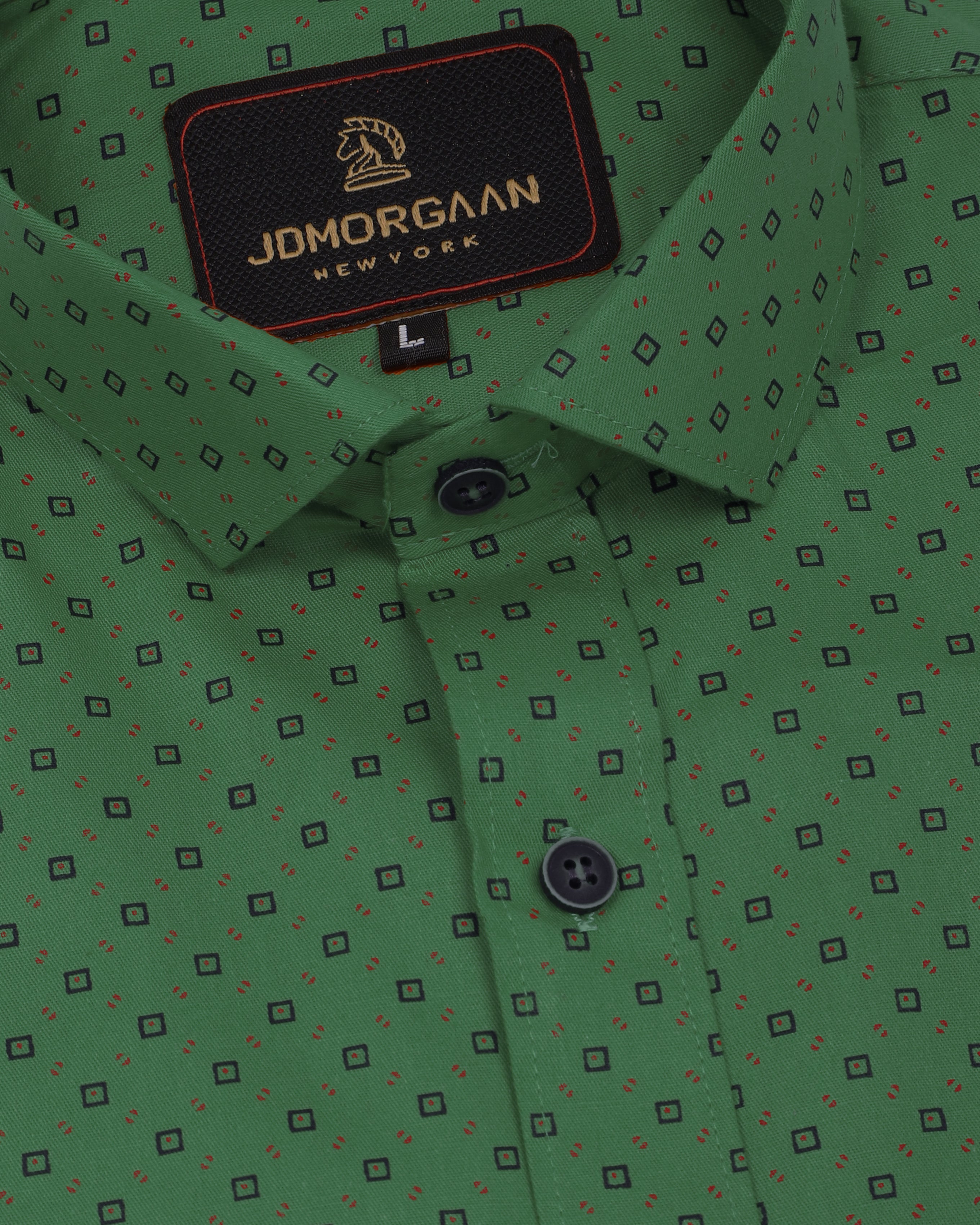 Full Giza Green Print Premium Cotton Shirt