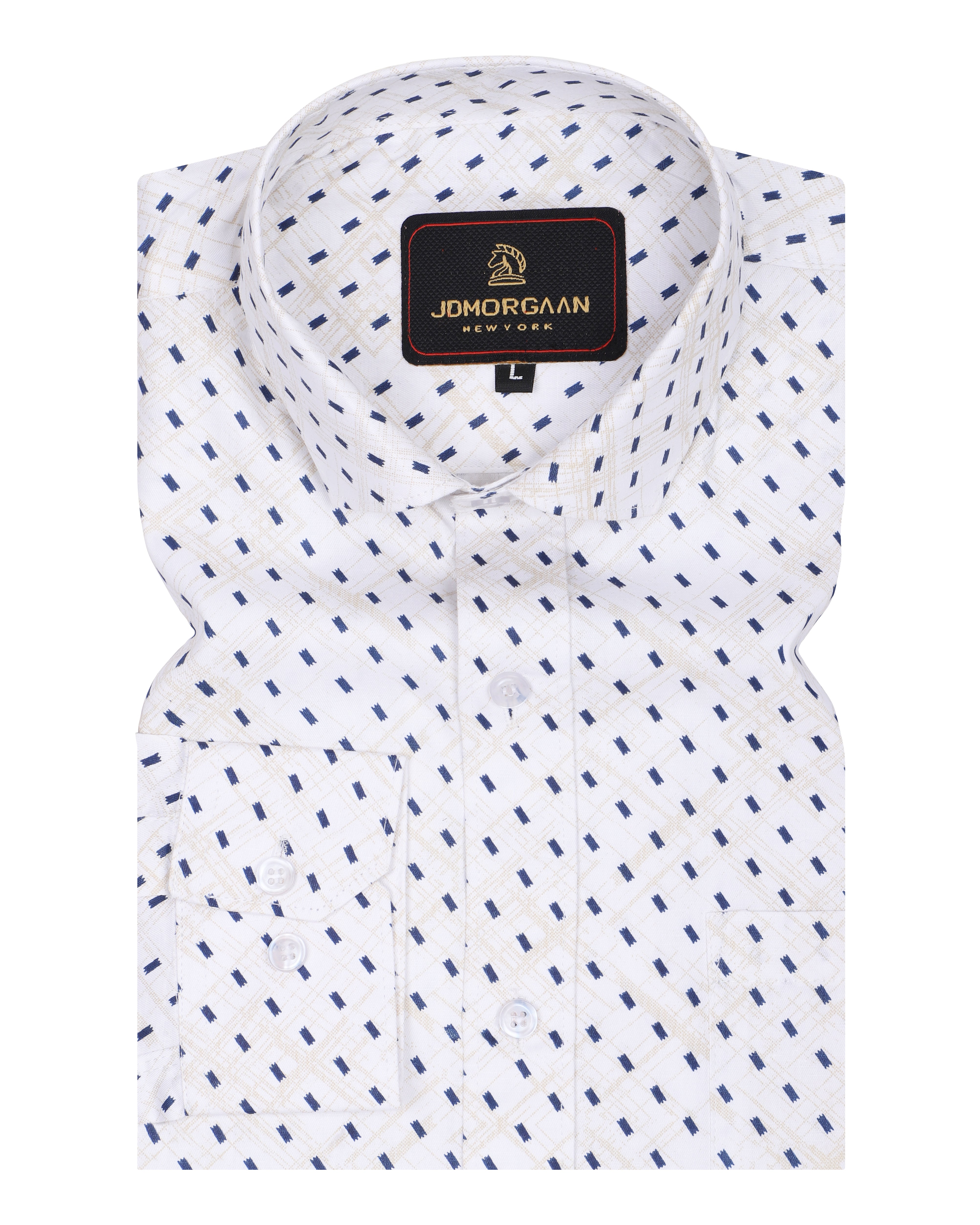 White Print Premium Cotton Shirt