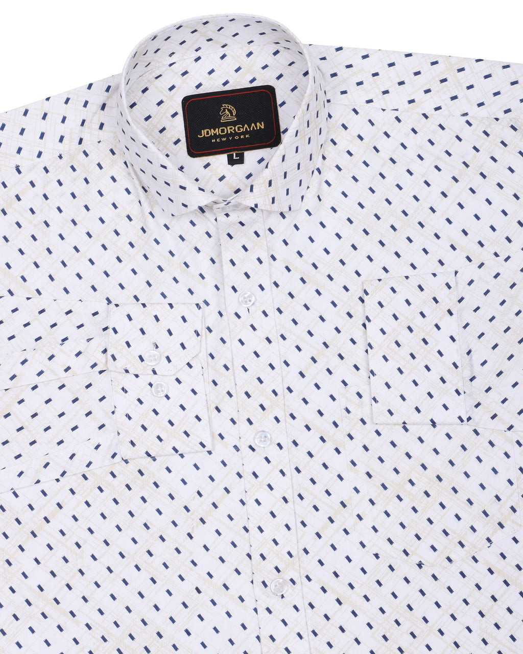 White Print Premium Cotton Shirt